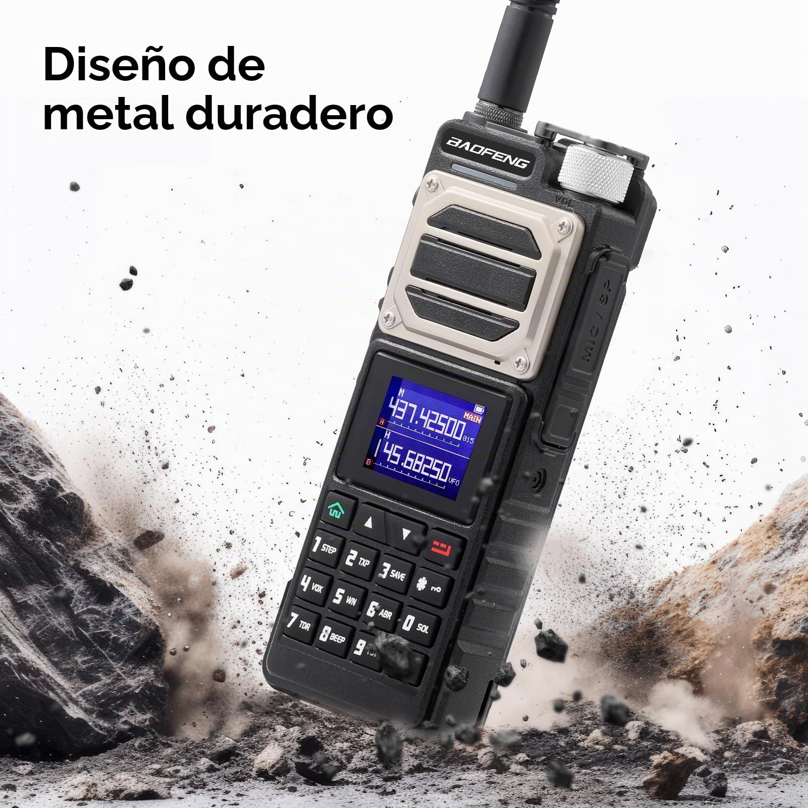 BAOFENG Radio UV-25, walkie-Talkie de Largo Alcance Tri-Power de 10 W, Receptor multibanda UHF/VHF/FM, batería de 5200 mAh, Antena de Cuello de Cisne | Batería de 5200 mAh con tipo C, receptor multibanda FM Air, dispositivo de mano, antena de cuello de ci