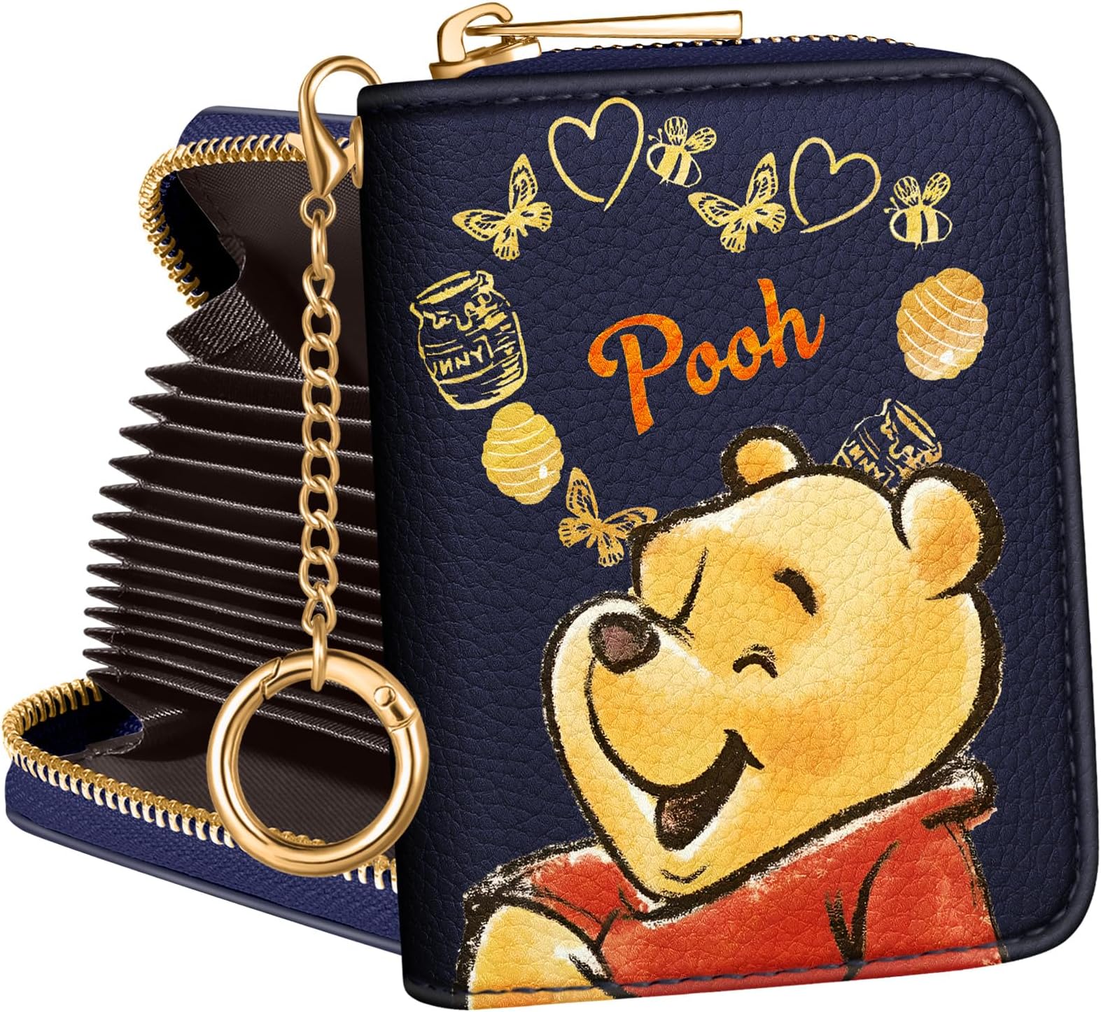 KoecyaCredit Card Holder Wallet for Teen - Kids Boys Women Cute Cartoon Leather Accordion Wallets, Weini, Cartoon