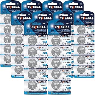 CR2450 3V Lithium Button Cell Battery DL2450 ECR2450 5029LC BR2450V 2450 3V Lithium Battery Coin Cell Batteries for Dive Computer Flameless Candles Thermometer 50PCS