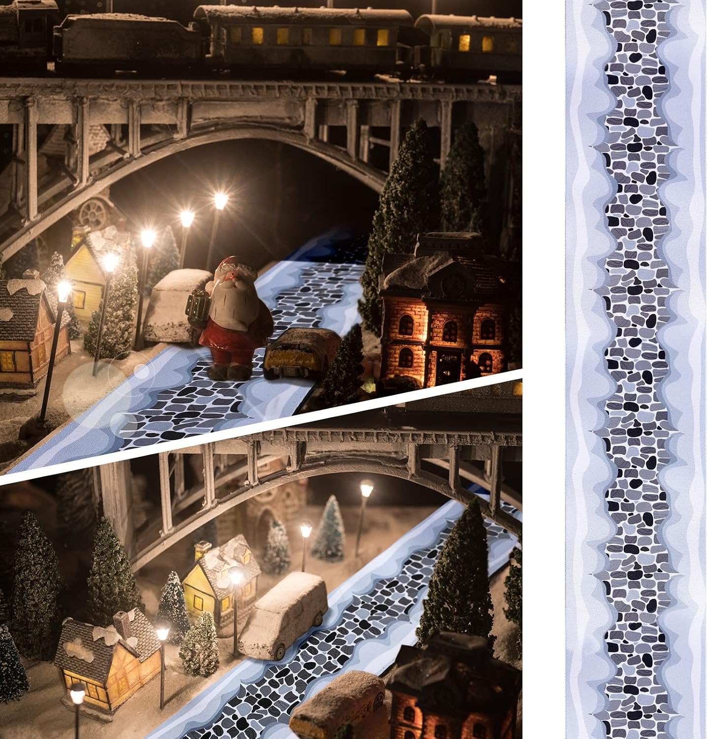 Jetec 2 Pcs Christmas Village Accessories Roads and Streets, Fresh Style