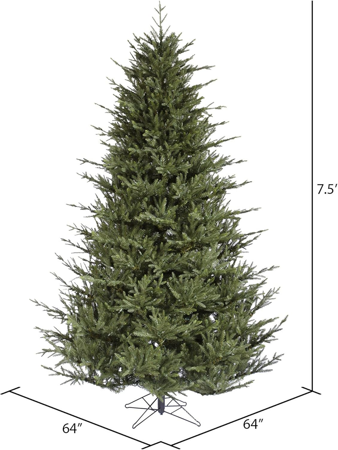 Vickerman 7.5' Itasca Fraser Artificial Christmas Tree, Unlit - Lifelike Indoor Seasonal Home Decor - Maintenance Free Unlit Faux Fraser Christmas Tree