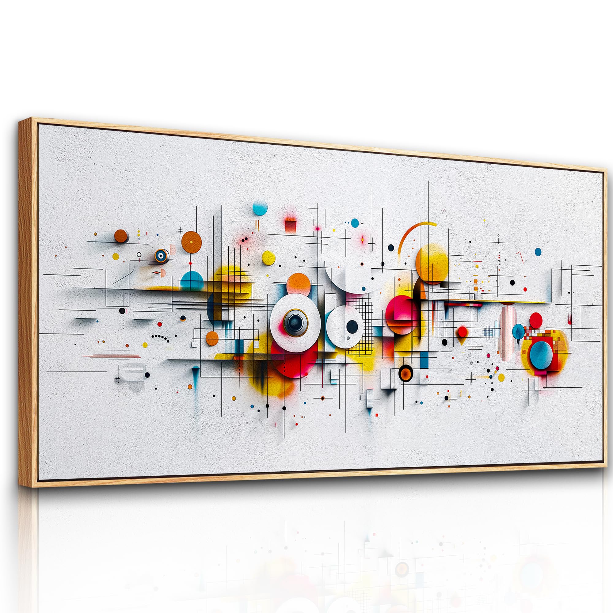 hyidecorart Cuadros Decoracion Dormitorios Modernos con Marco Madera, 50x100 cm Grandes Lienzos Decorativos Pared Salon, Cuadros Decoracion Pared Arte Abstracto, Wall Art Comedor Baño Pasillo