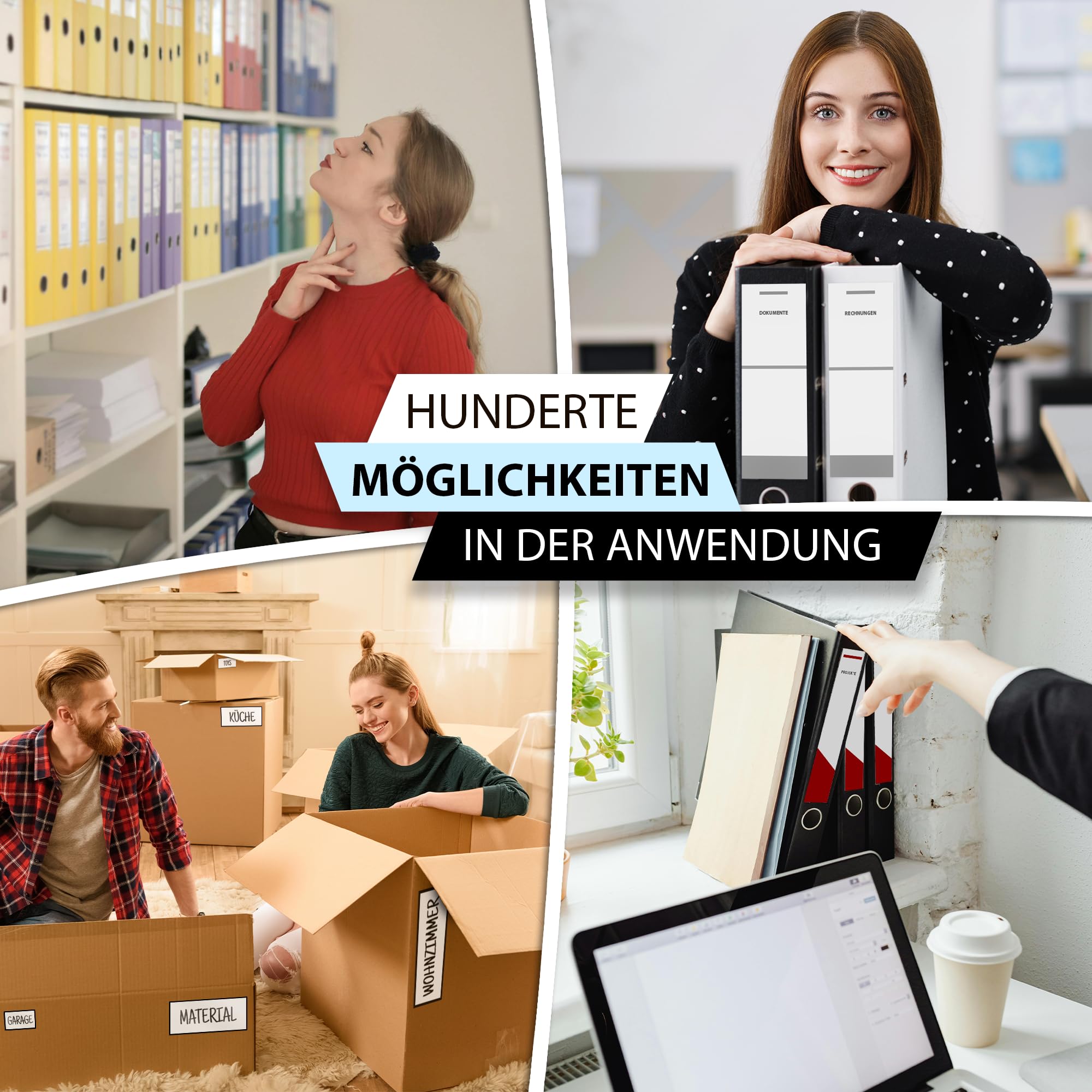 Etichette Autoadesive Per Raccoglitori - 190x38mm, Bianche, Per Inkjet/laser, Confezione 50 Pezzi - Foto 6