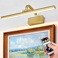 Vista 30 de Luz Inalámbrica para Cuadros, Luz de Arte a Batería (Bronce, 20 PULGADAS)