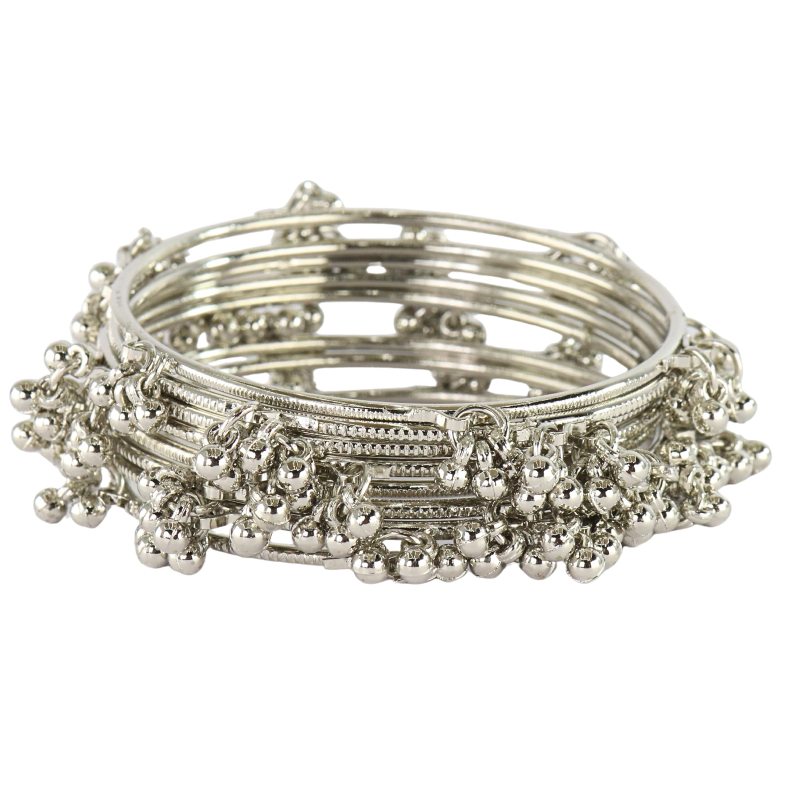 Royal Alloy Kashmiri Ghungroo Bangle For Women & Girls | Metal Churi Jewelry | Bangles For Wedding | Traditional Designer Ethnic Look | Gift For Festival, Party & Daily - Set Of 8-image-25