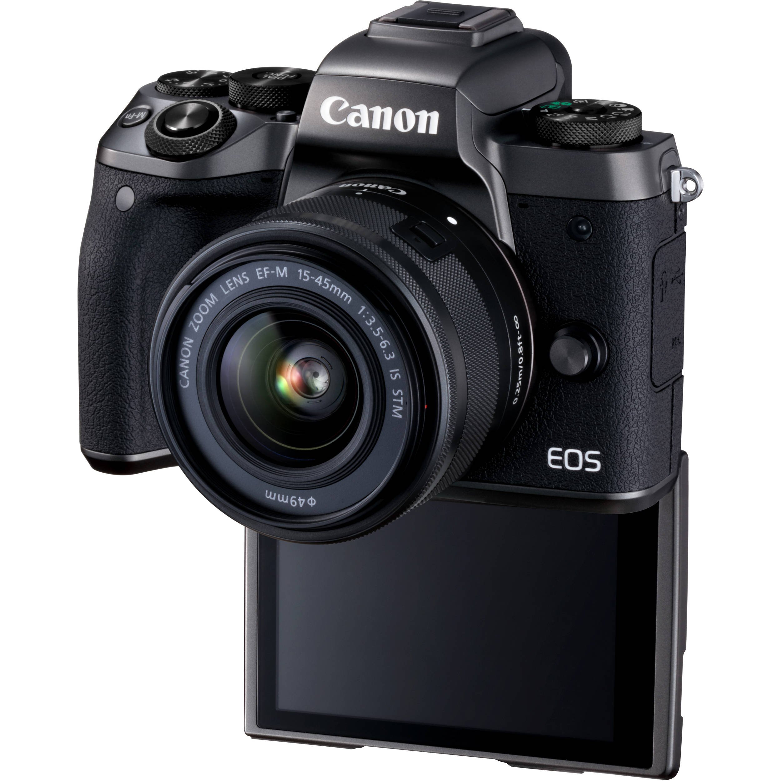 Canon EOS M5 Fotocamera Digitale Mirrorless, Obiettivo EF-M 15-45mm, f/3.5-6.3 IS STM, Nero [Versione Canon Pass Italia]