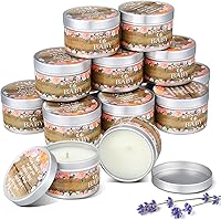 Vista 11 de Funtery 12 velas de fiesta de baby shower para invitados, velas perfumadas de lavanda, velas rústicas para revelación de género (brotes)