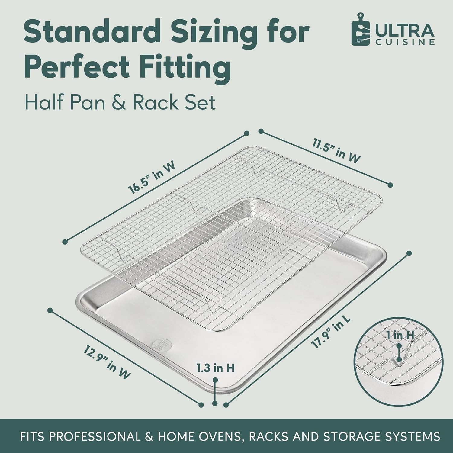 Aluminum Baking Sheet with Stainl Steel Cooling Ra Set