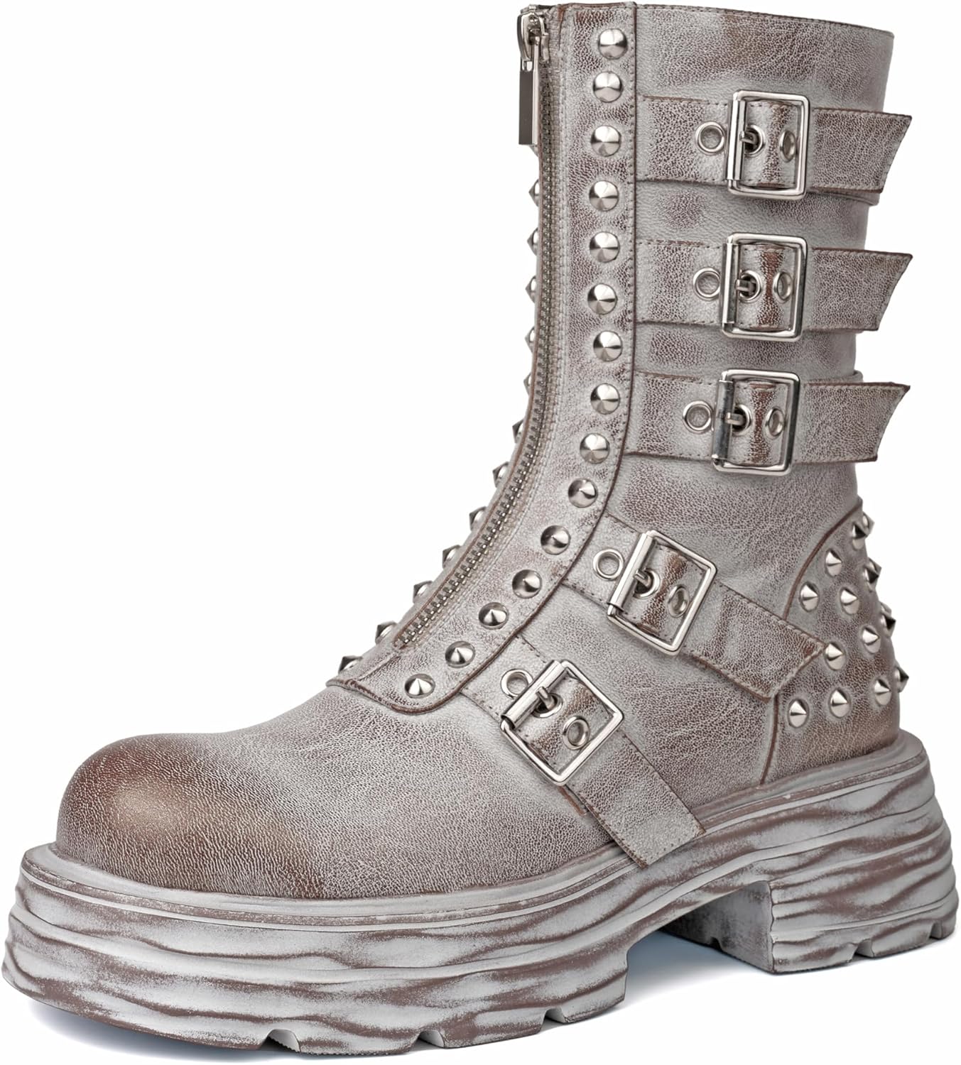 Mid Calf Boots for Women Chunky Sole Vintage Antique Western Boots Classic Retro Navy Cowgirl Boots Women