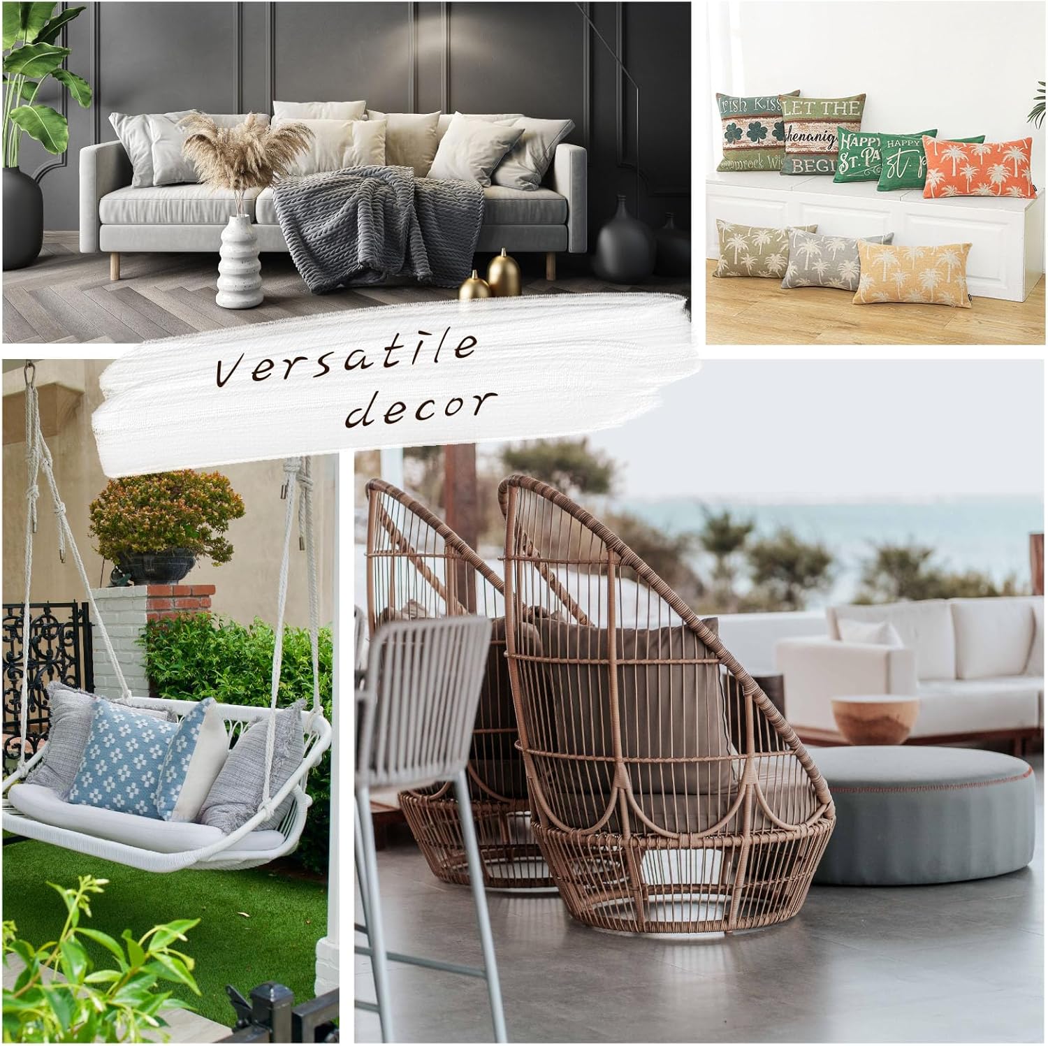 TRENDIN Palm Tree Pillow Covers 20x12 Inch Beach Decoration Tropical Cushion Cover Lumbar Pillowcase for Couch Sofa Linen Orange PL987TR - Image 6