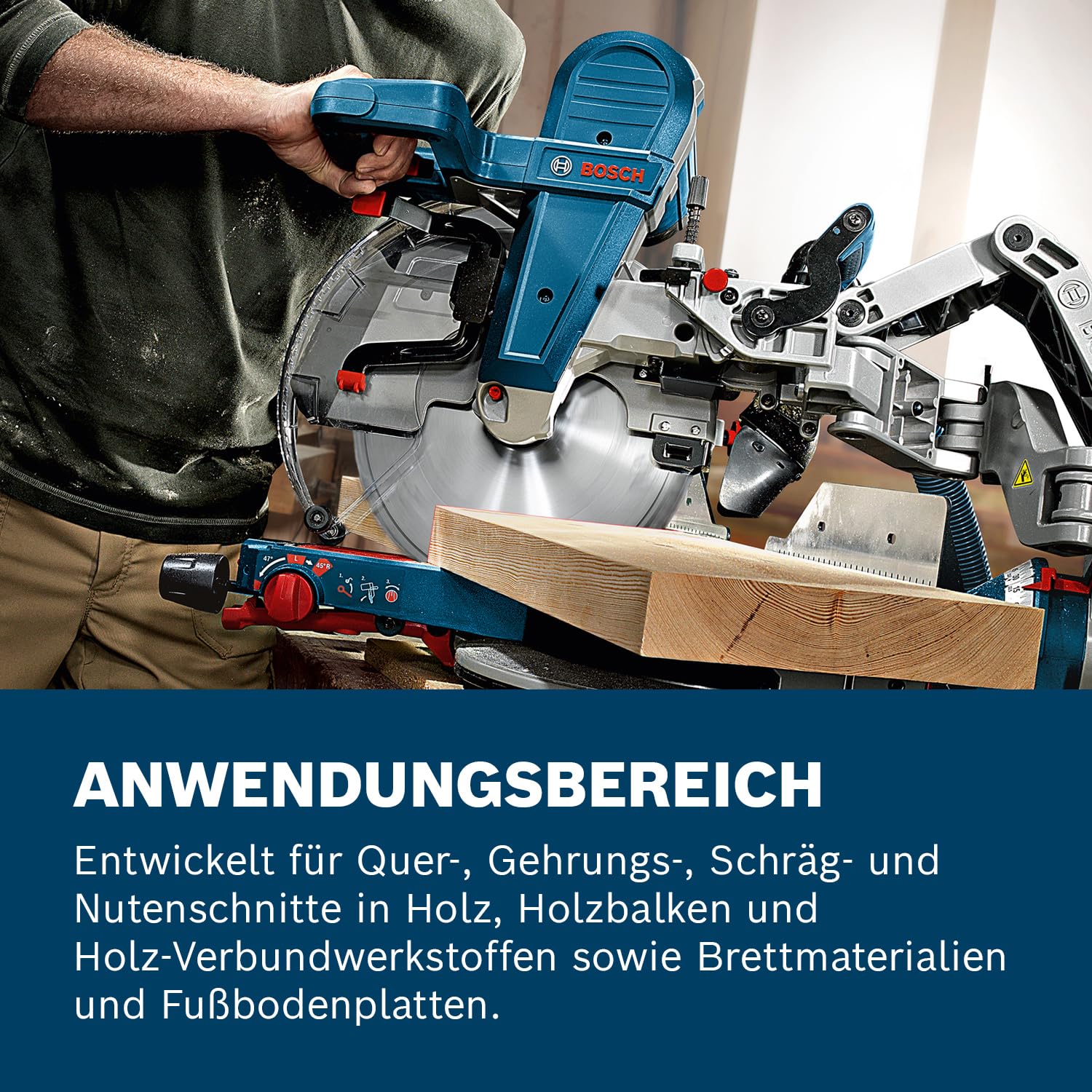 Bosch Professional Kapp- und Gehrungssäge GCM 12 GDL (2000 Watt, inkl. Doppellinienlaser, Kreissägeblatt, Spannzange, Sägeblattdurchmesser: 305mm)