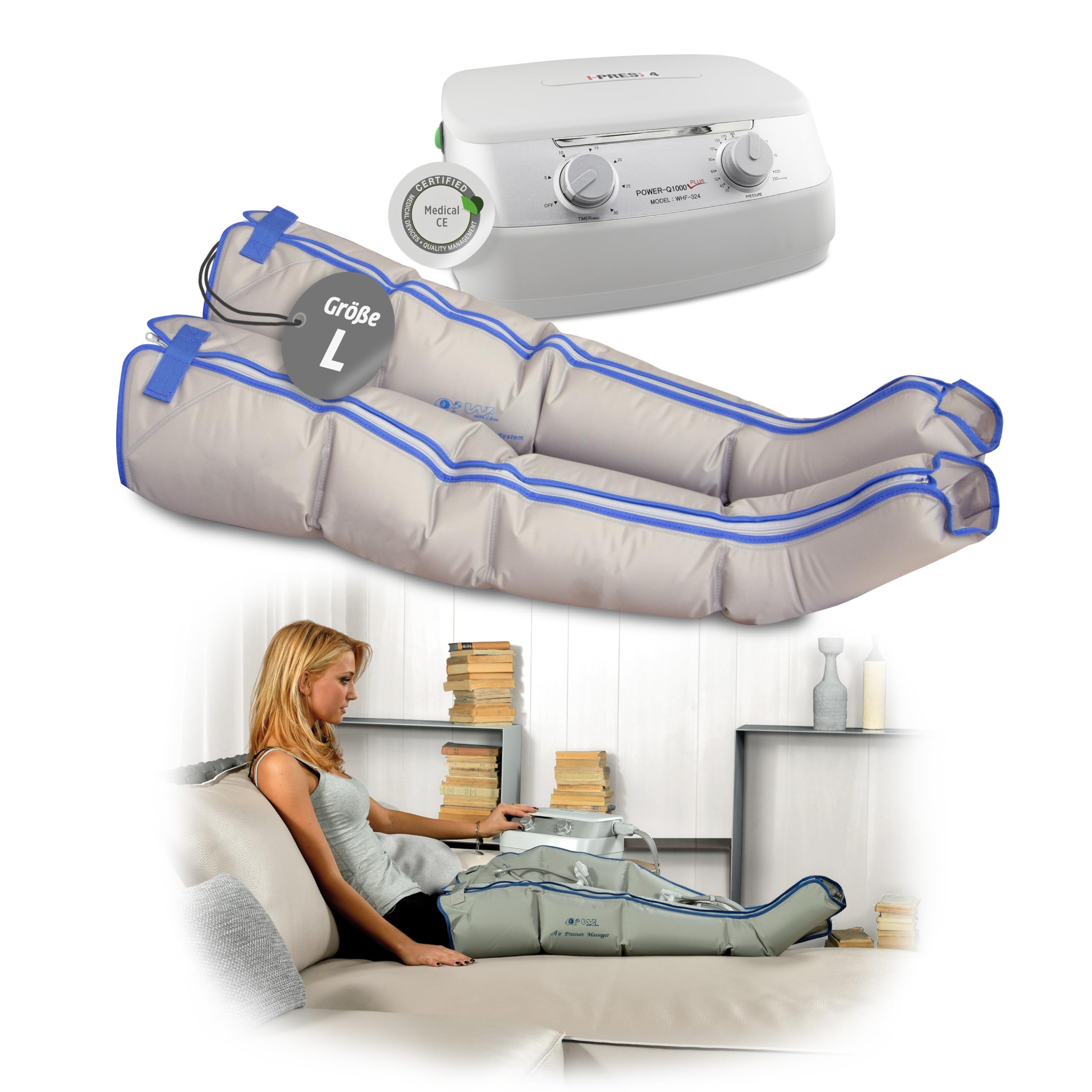 Lymphdrainage-gerät für Beine Größe L für Heimanwendung und Physiotherapie Medizinisches Gerät