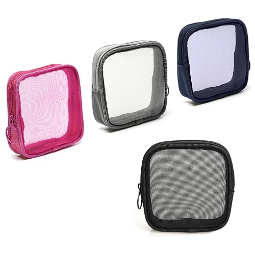 patu Neceser de viaje de malla, bolsa de pie transparente, organizador de kits de lavado de afeitado portátil, estuche de viaje de cuidado personal,