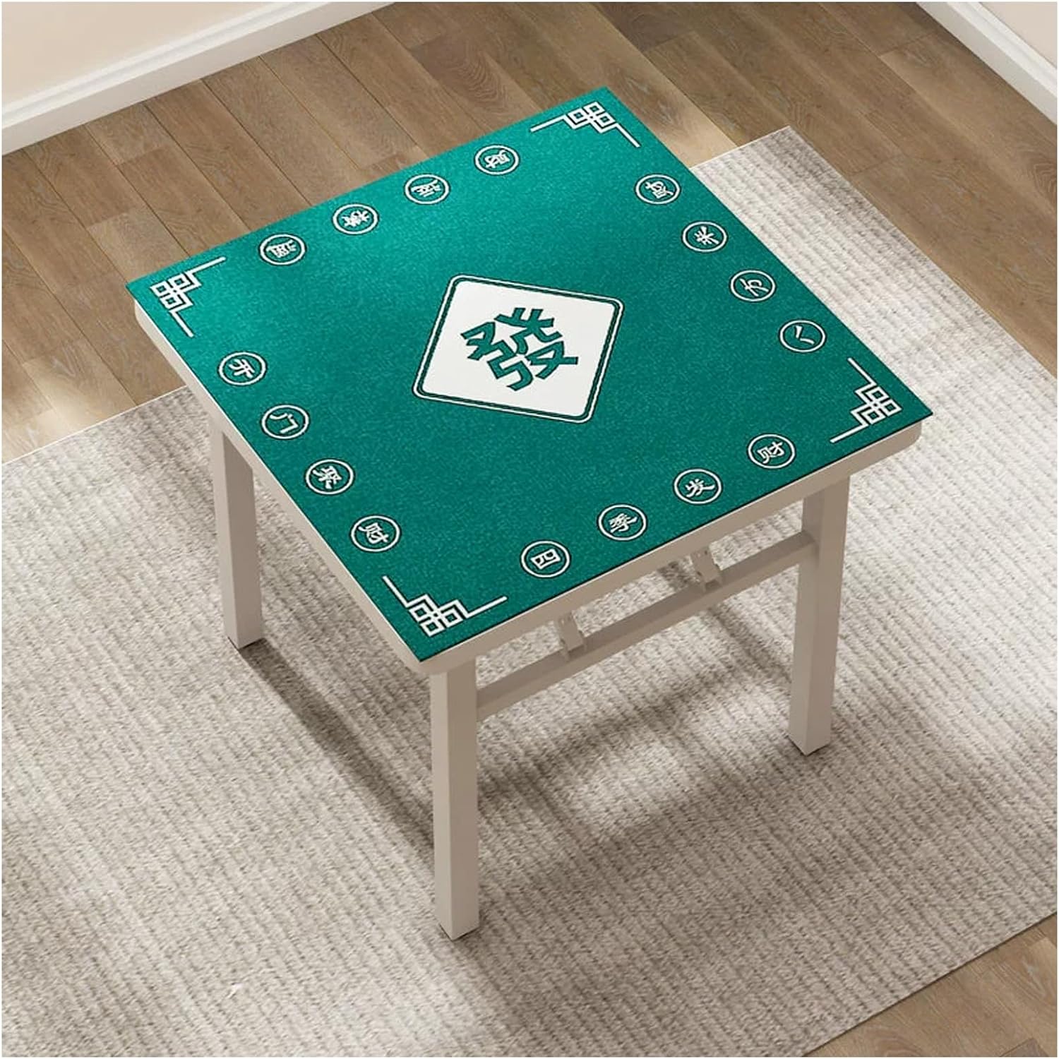 Folding Mahjong Table,31" Foldable Mahjong Table with Green Playing Surface,Portable Majong Table for Mahjong,Domino,Poker,Card Game(Color:White)