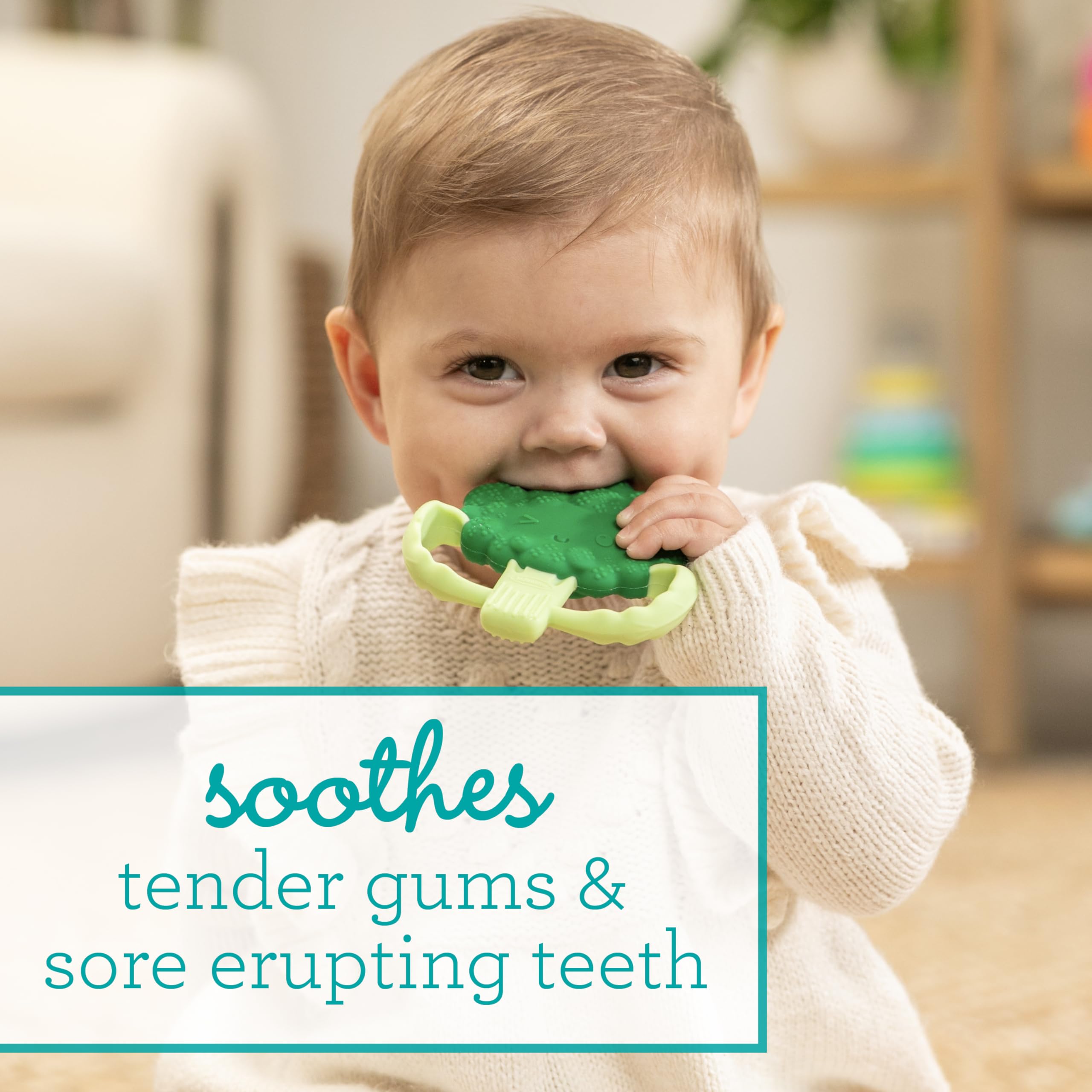 Infantino Lil’ Nibbles Textured Silicone Teether, BPA-Free Baby Teething Toy, Soft, Easy to Hold - Image 4
