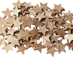 DAHI 200pcs Small Wooden Stars for Decorations, Wooden Stars DIY 3cm Mini Christmas Decoration, Wooden Confetti for Christmas, Wedding, Birthday, Table Decorations