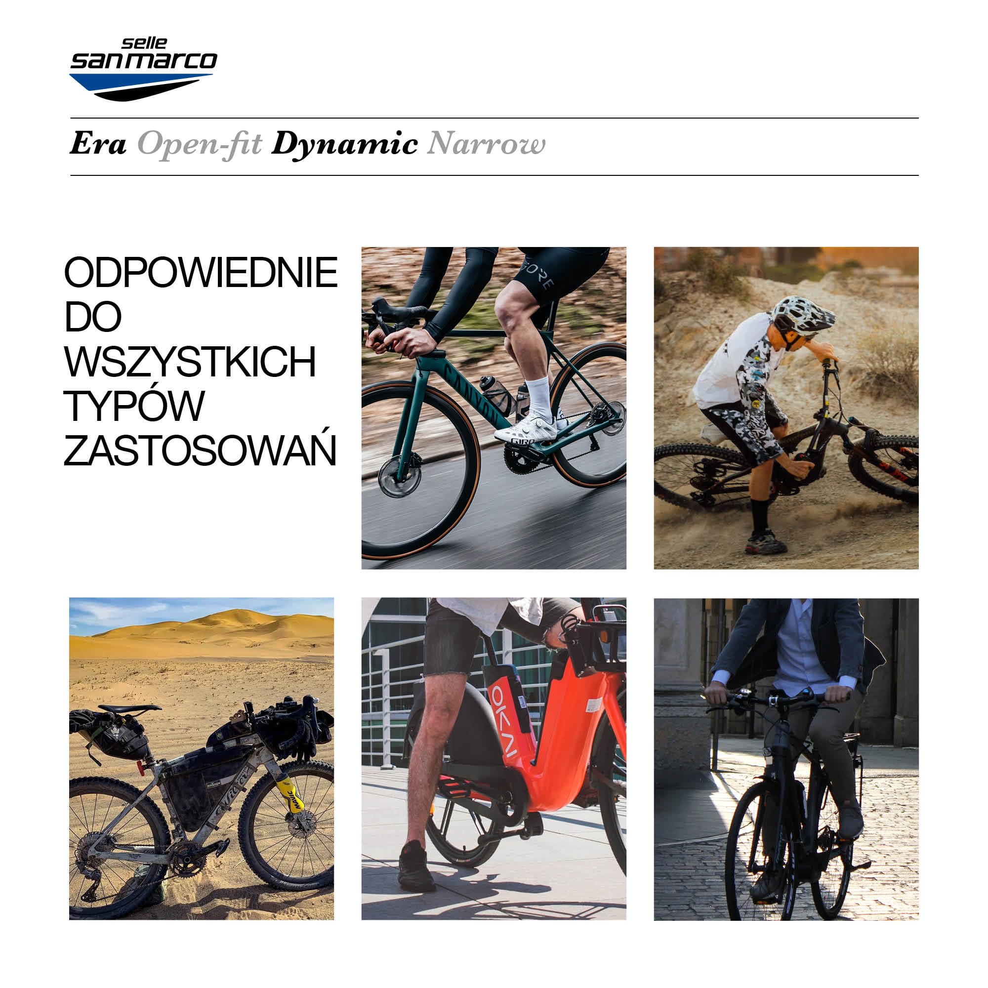 Selle San Marco ERA Dynamic – Wygodne i Ergonomiczne Siodełko Szosowe, Płaski Kształt, Rama Stalowa – Rozmiar S3, Czarny