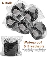 Vista 5 de Cinta autoadhesiva de agarre para tatuajes de 2 pulgadas x 5 yardas, vendaje cohesivo para deportes y primeros auxilios, cinta elástica autoadhesiva