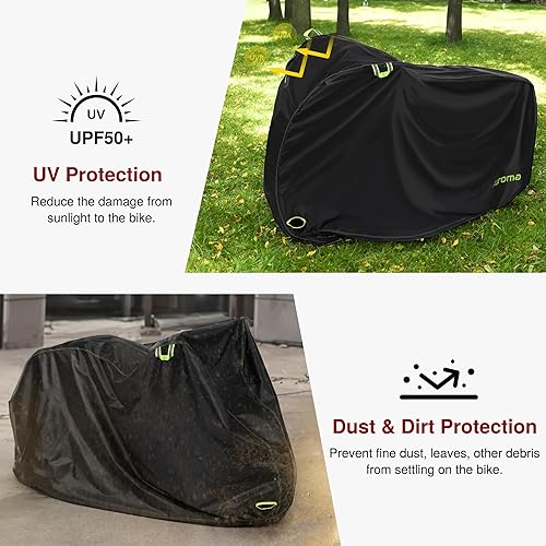Miniatura 10 de Puroma Cubierta de bicicleta impermeable para exteriores cubierta de bicicleta impermeable para lluvia sol UV polvo viento con orificio de bloqueo