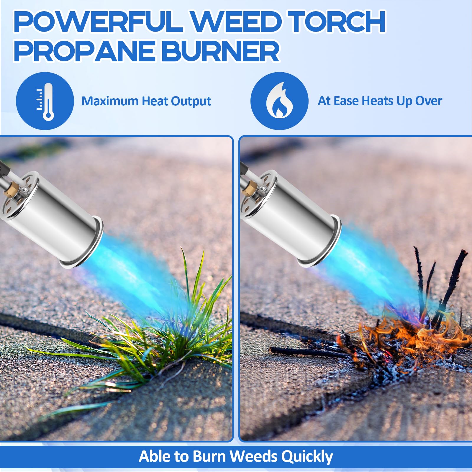 Siasky Weed Torch - Bruciatore a propano, 1.200.000 BTU, torcia a propano con pulsante di accensione, per erbacce, scioglimento della neve, asfalto, giardino, tetto, kit per esterni