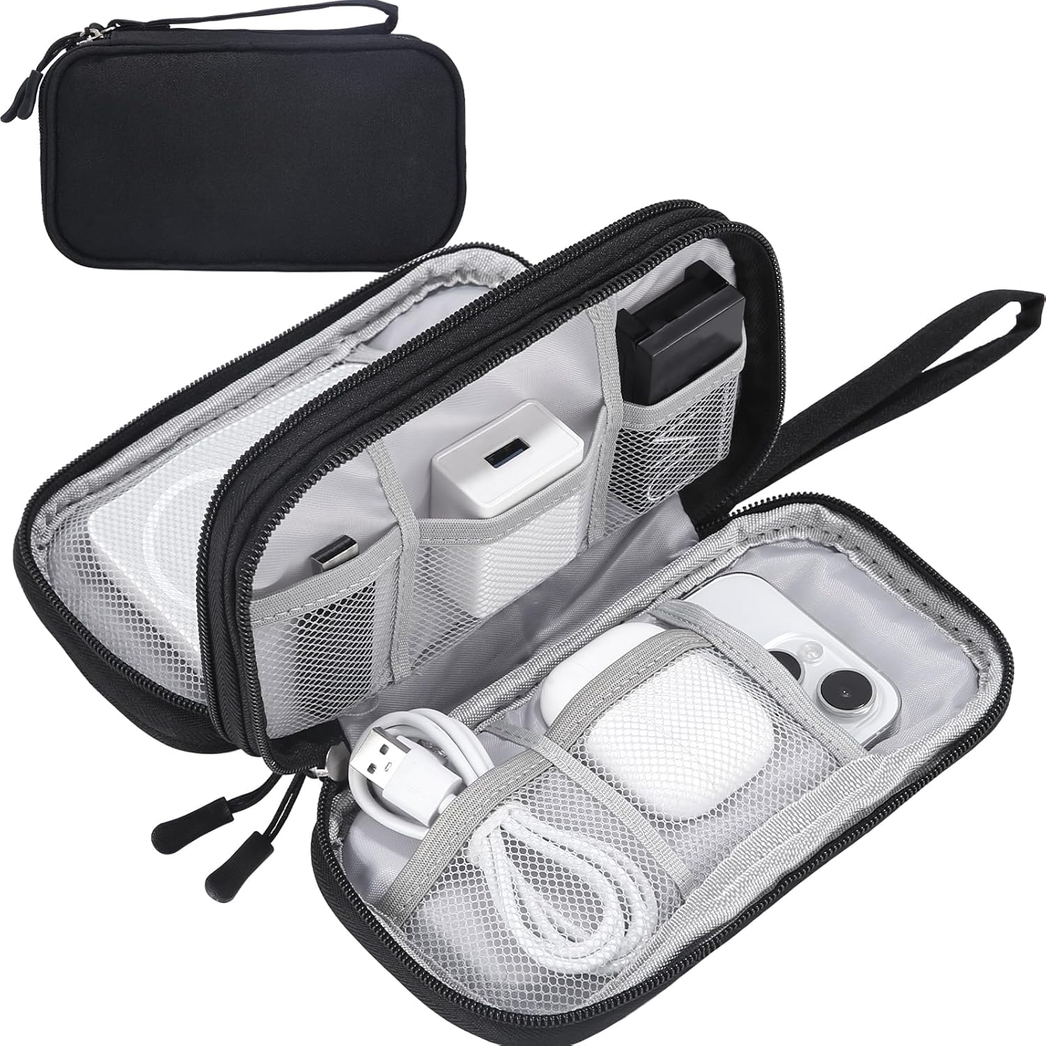 Pochette De Voyage DDgro Electronics - Organisateur Pour Câbles Et Chargeurs, Petit Modèle Noir