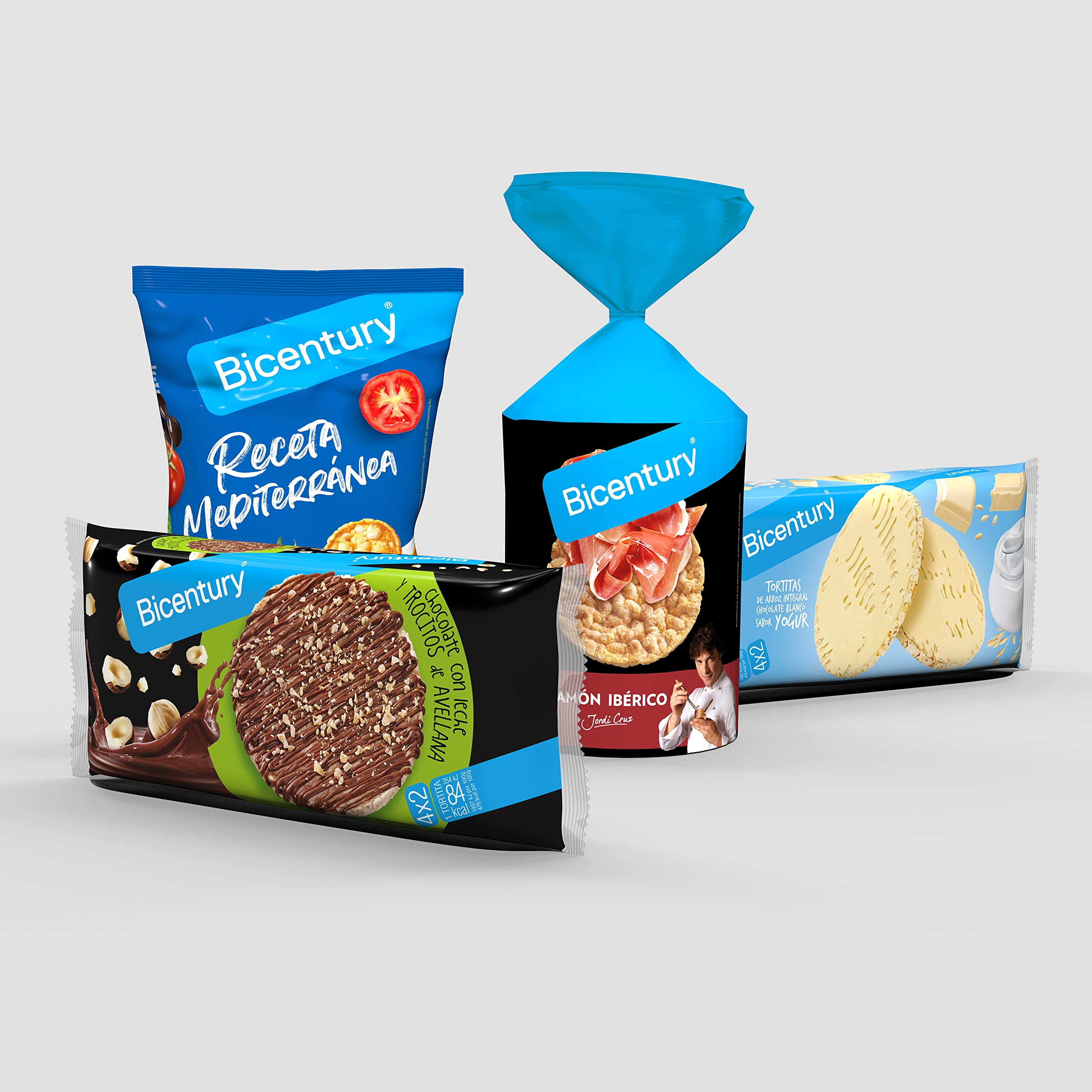 Bicentury - Tortitas de arroz con Chocolate negro y trocitos de avellanas (14 unidades)