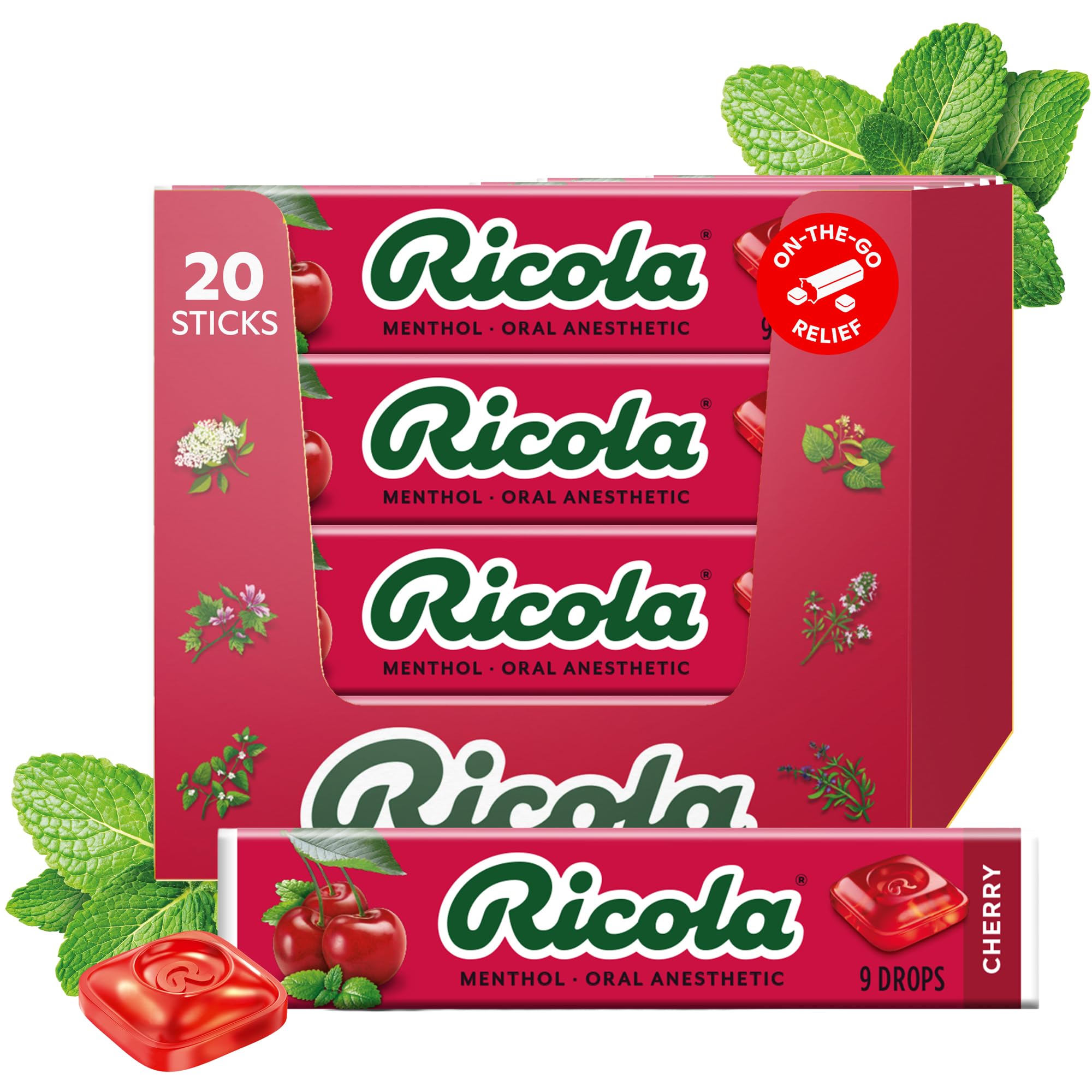 Amazon.com: Ricola Cherry Herbal Throat Drop Sticks with Swiss
