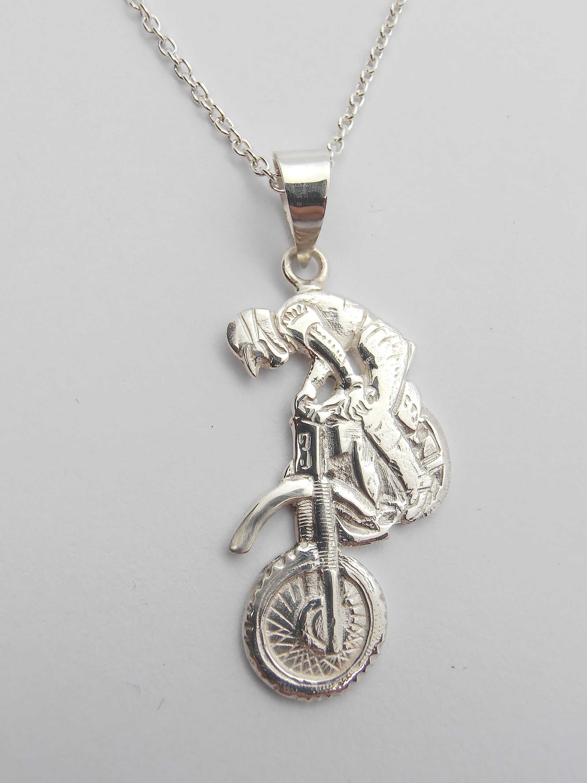Bewegung Von Cross: Anhänger Und Kettchen aus Silber 925 - Anhänger - Halsnah - Motocross - Pilot - Enduro