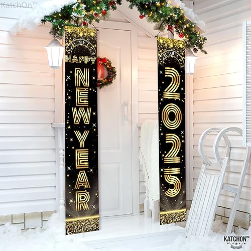Miniatura 4 de KatchOn, Cartel para puerta de feliz año nuevo 2024-72x12 pulgadas, cartel de feliz año nuevo  Letrero de puerta de feliz año nuevo 2024,