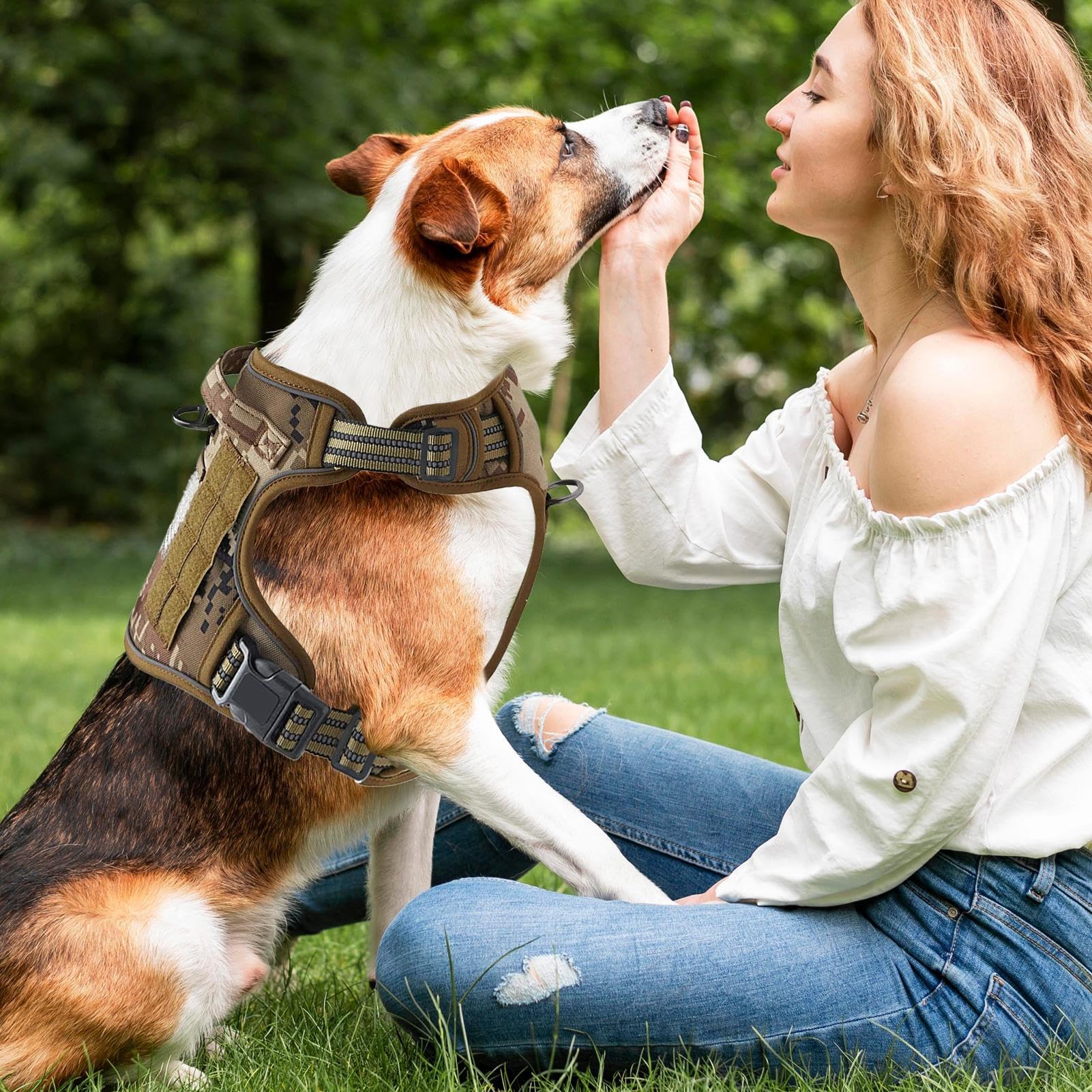 Imbracatura A Gilet Per Cani Maniglia Collare Traspirante Grande | Pettorina Cani Servizio Anti-Trazione Riflettente Passeggiate Escursioni Addestramento Caccia Corsa Campeggio Avventure