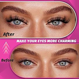 Veleasha Lashes 5D Faux Mink Cat Eye Lashes - Handmade Wispy Fluffy Luxurious Eyelashes - Natural Look Volume Spike - 7 Pairs Pack (808)