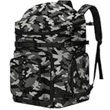 65L Ski Boot Bag Backpack with 8 Pockets, Waterproof Ski Snowboard Boot Bags for Air Travel, Ski Gear Bag Backpacks for Boots, Helmet, Goggle, Gloves, Pants, Jacket, Accessories for Adults