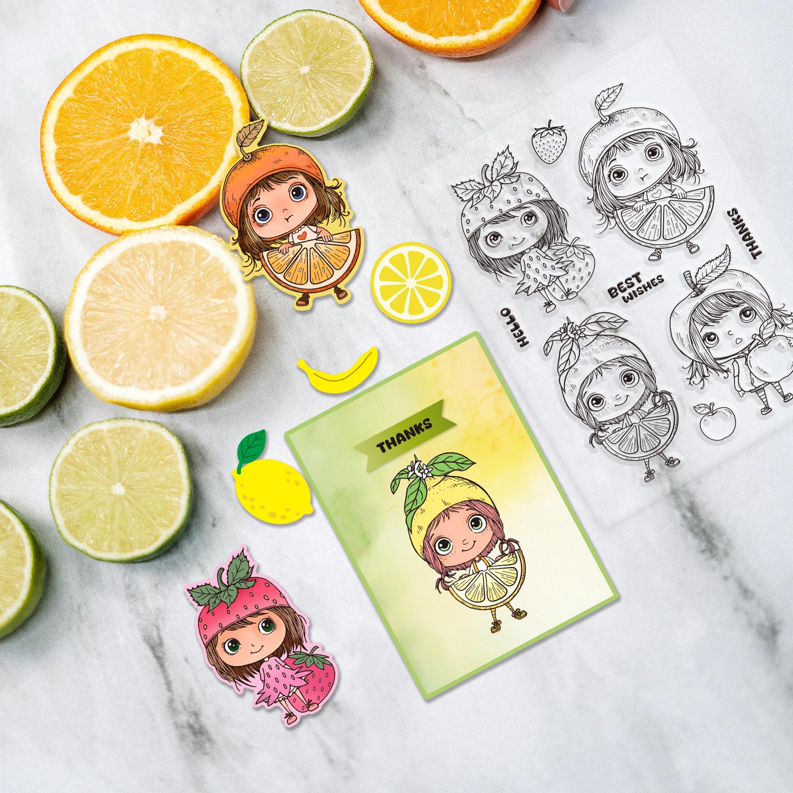 Globleland Père Et Fille Tampons Clairs Pour Bricolage