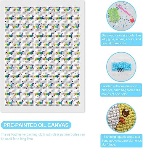 Miniatura 3 de Rainbow Daschund Diamond Art Painting Kits Full Square Drill DIY Picture Art Crafts for Home Wall Decor