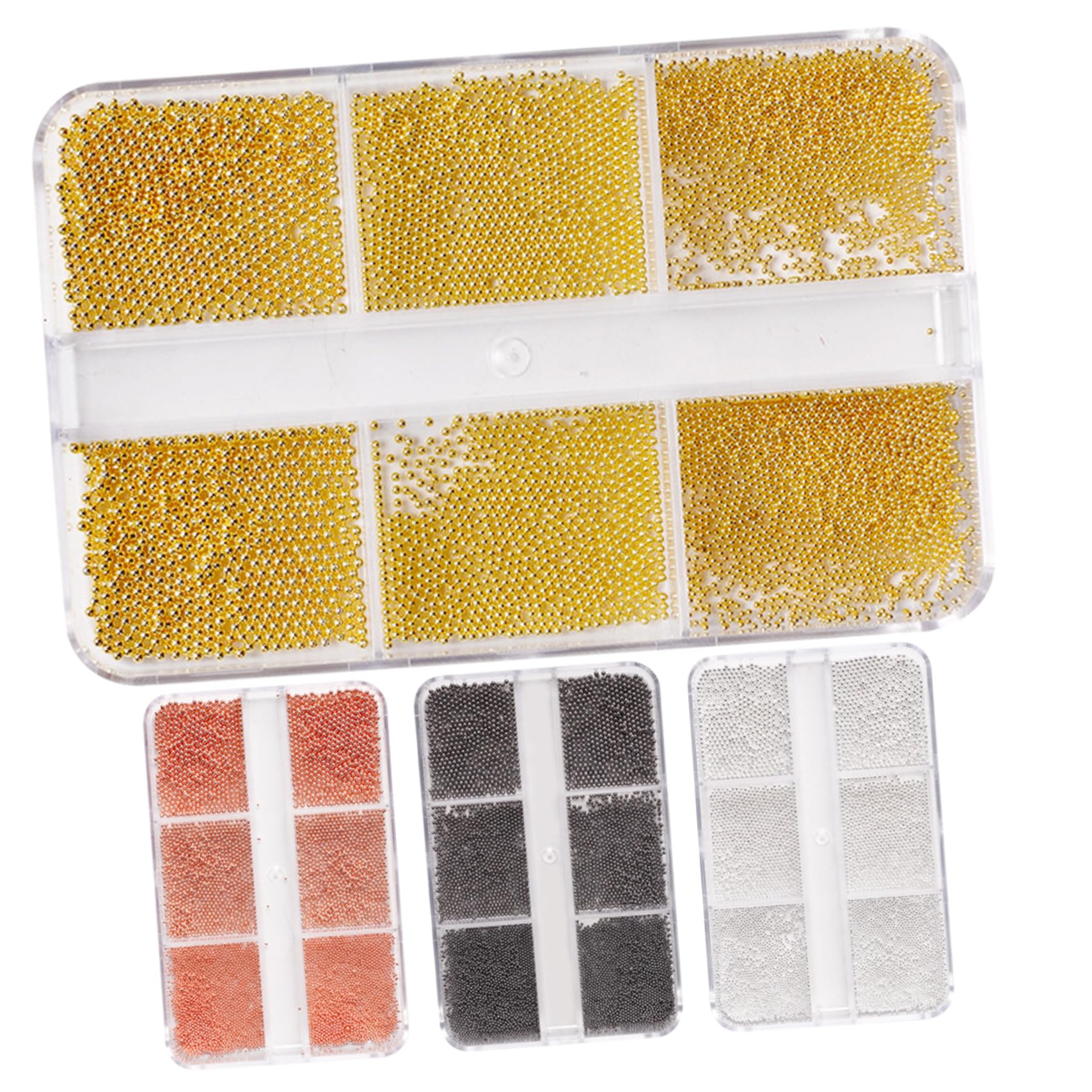 minkissy 2 Set Di Perline Per Unghie Da Ragazza Perline Per Unghie Da Donna Mini Per Decorazioni Artistiche Caviale Rotondo 4 Scatole * 2