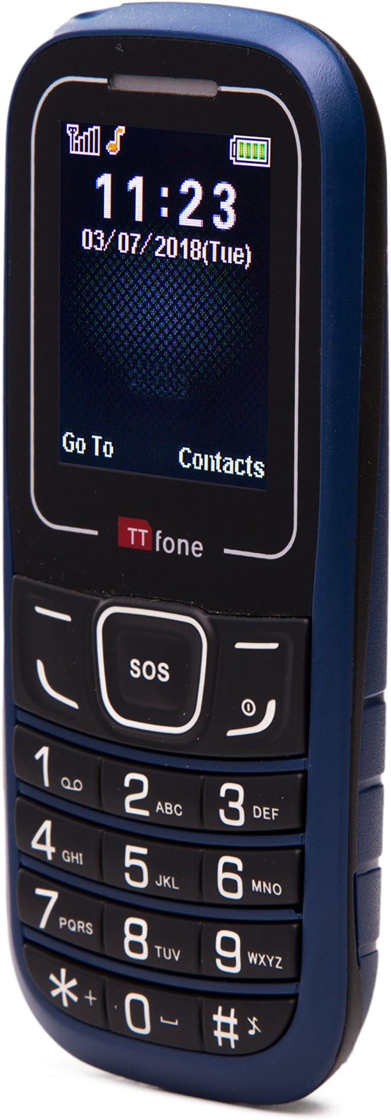 TTfone TT110 Cheap SOS Emergency Mobile Phone - Basic Simple Cheapest Senior Phone (with USB Cable, Blue)