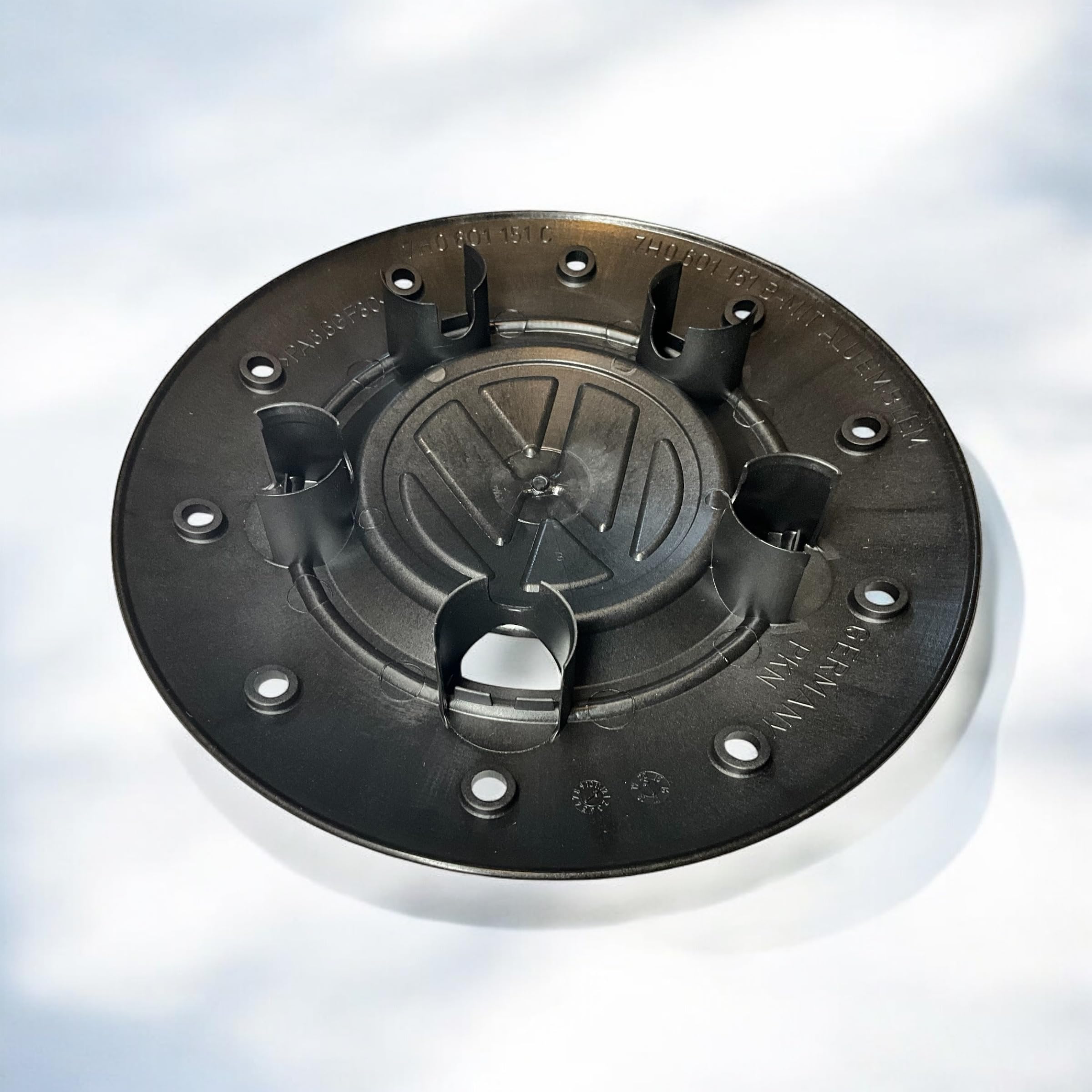 Centre de roue en acier véritable noir pour VW Transporter T5 2003–2013