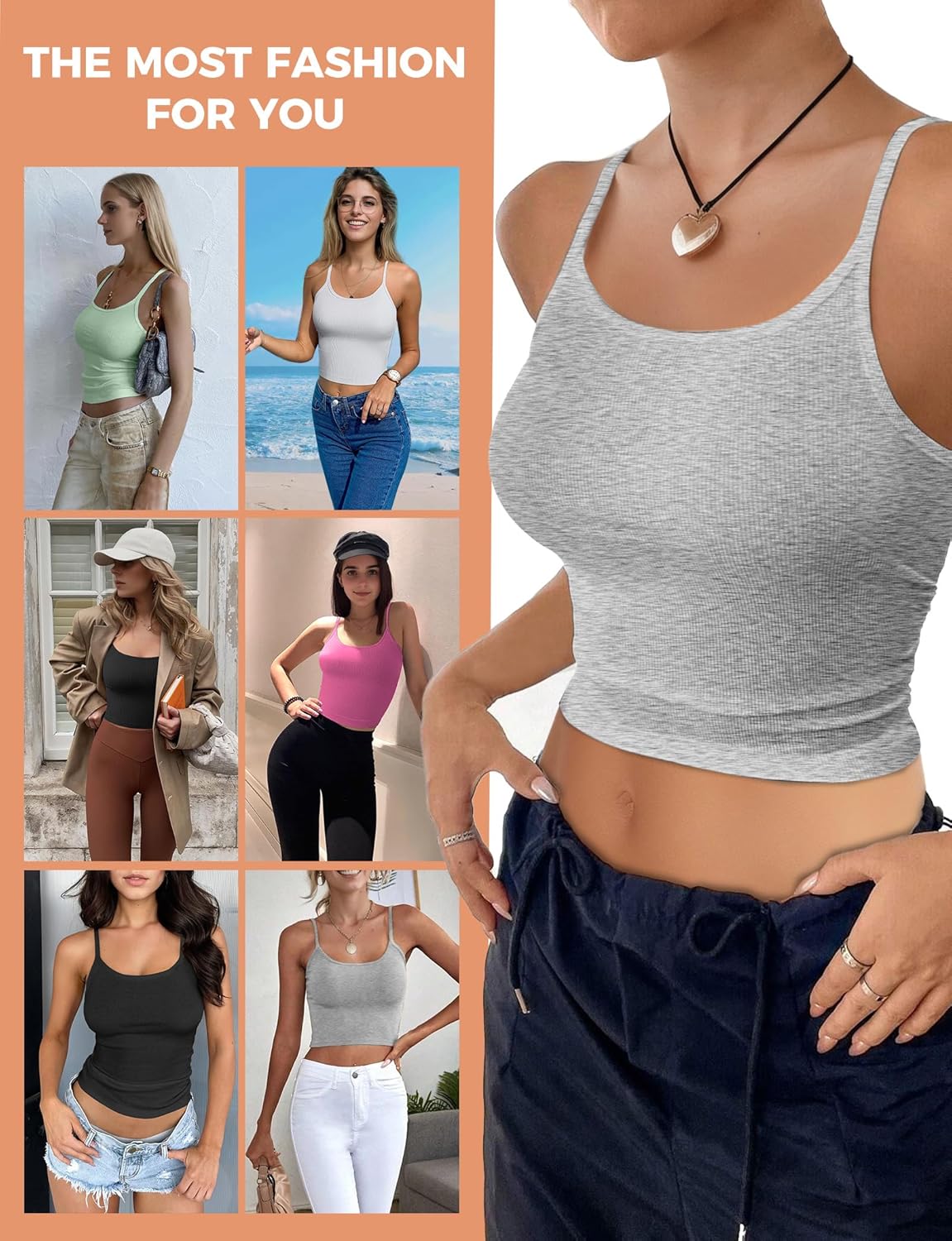 Tank Tops for Women, Sleeveless Crop Tank Tops for Women, Ribbed Basic Tank Tops, Scoop Neck Going Out Tops Shirts - Image 5