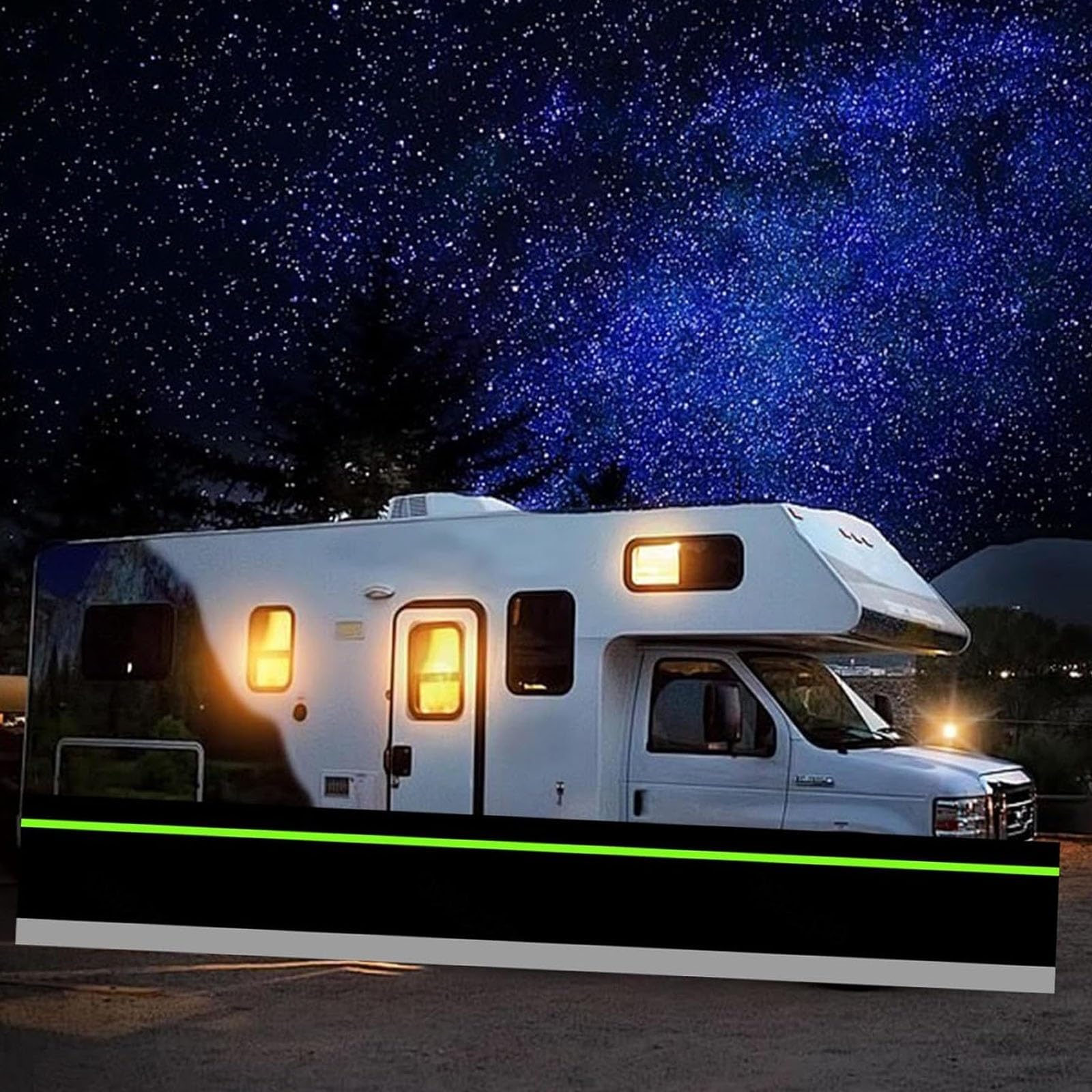 Faldón para Autocaravana de Fácil Instalación para Invierno, Aislante con Malla de Hierro Inferior, para Caravana Quinta Rueda con Banda Reflectante(Hight 2.95ft,52ft/16m Length)