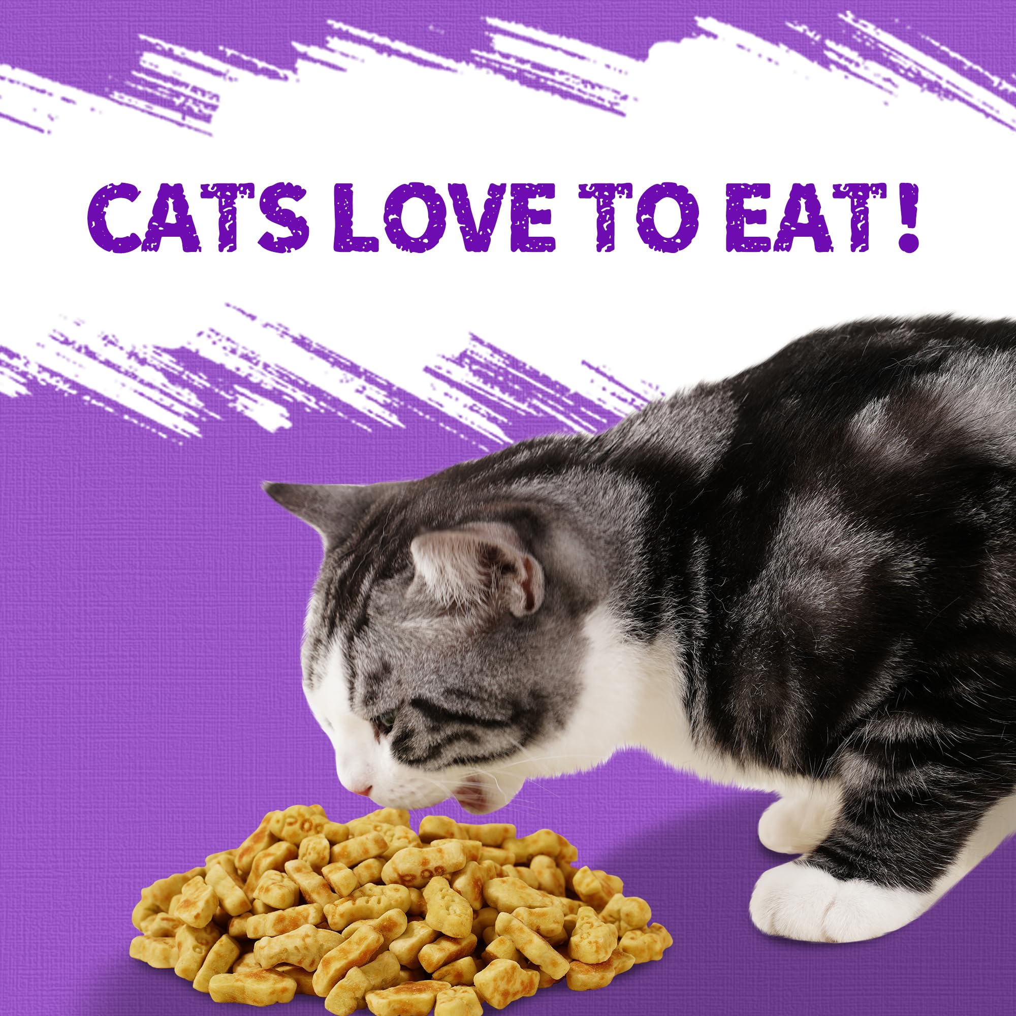 Just Try 13.4 OZ Lysine Cat Treats Natural Salmon Flavor Healthy Cat Training Biscuits Snacks Lysine Dental Care Treats for Cats & Kittens - image 4