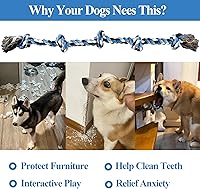 Vista 4 de Juguetes para Perros Masticadores Agresivos, Juguetes de Cuerda Resistentes para Perros Grandes y Medianos, Cuerda de Algodón Indestructible de 3