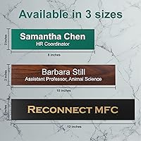 Vista 2 de Placa personalizada nombre de oficina con soporte para pared o computadora, 2 x 8, personalizada