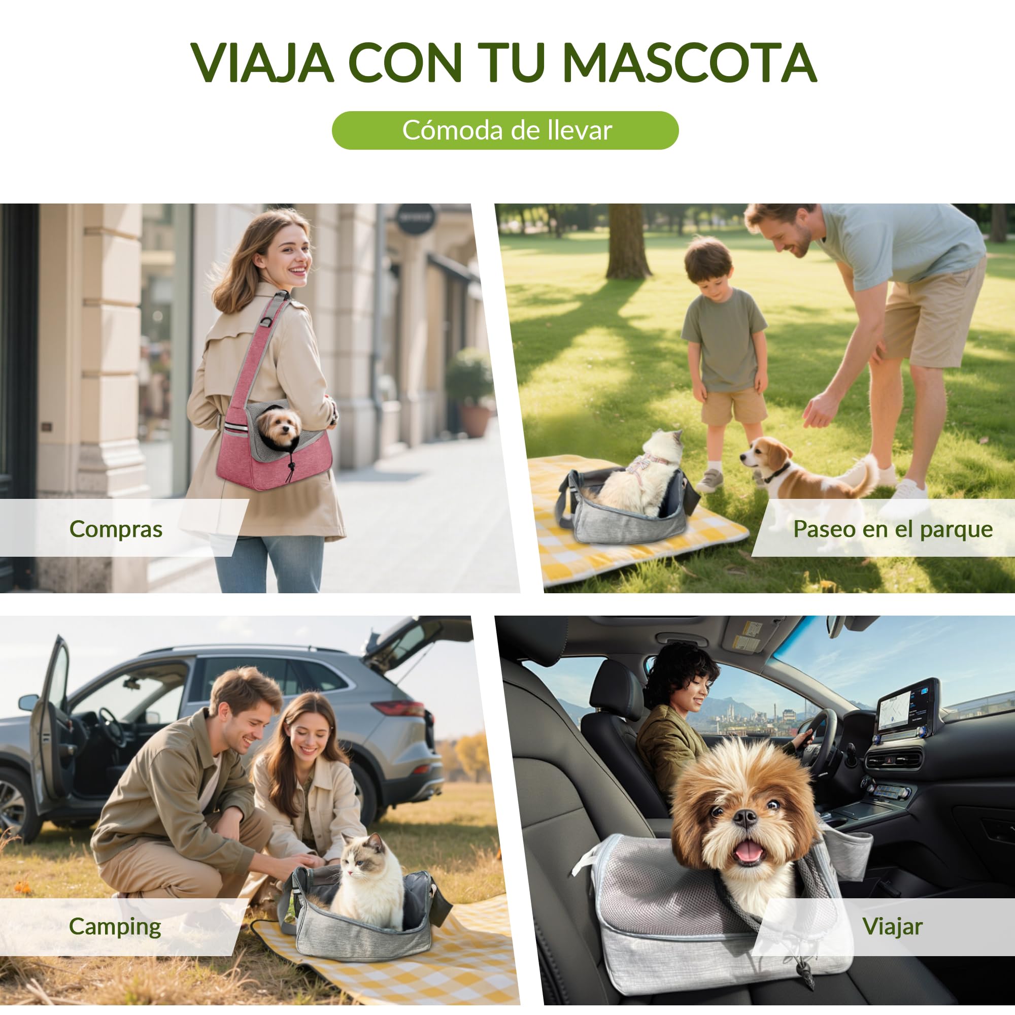 ALLSOPETS Bolsa Bandolera para Perros Pequeños y Gatos – Sling Transpirable para Cachorros con Correa Ajustable y Bolsillo Lateral, Transportín para Gatos de Viaje y Camping (Azul Cielo)
