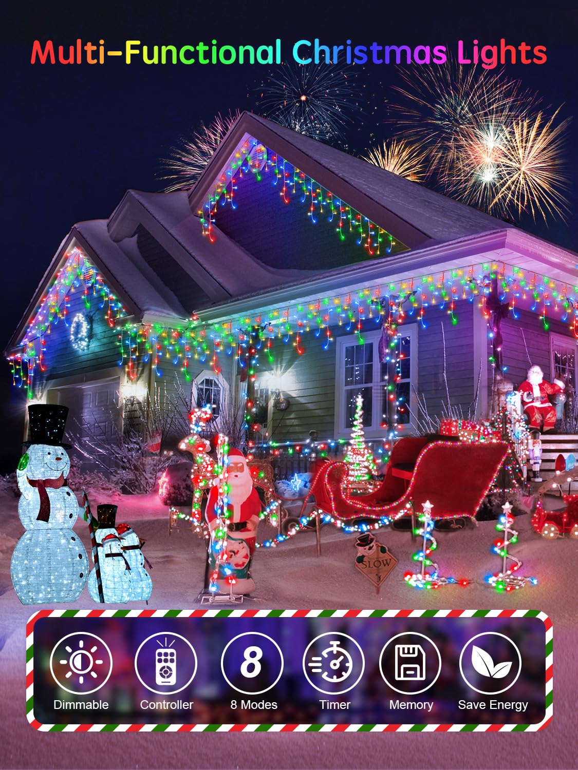 CGN Cortina Luces Navidad Exterior, 30M 1200LED Luces Arbol Navidad Decoración de IP65 Impermeable con 8 Modos Memoria, luzes de natal exterior para Fiestas Bodas Jardín Balcon Ventana