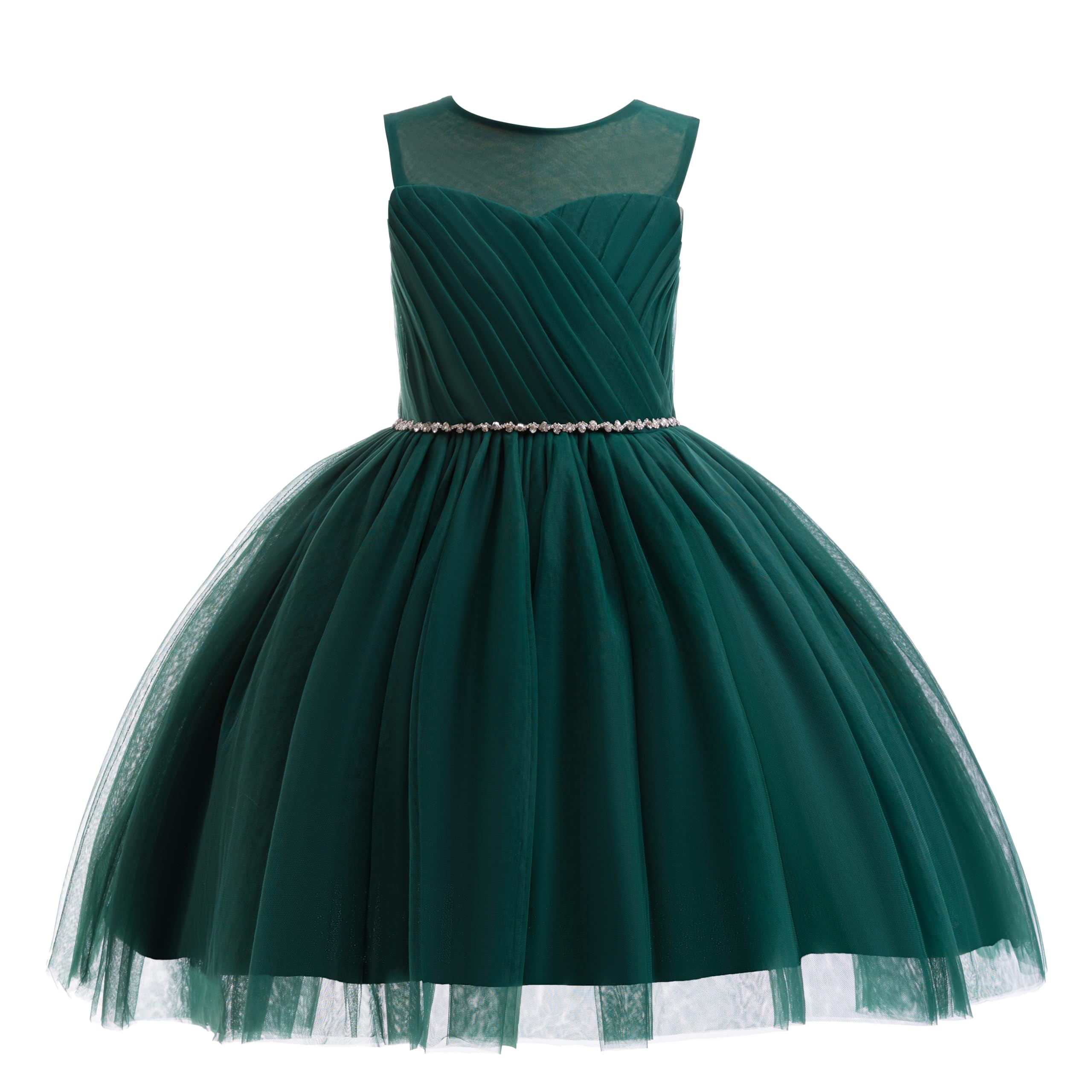 Glamulice Flower Girls Vintage Tulle Tutu Dress A Line Little/Big Girl Wedding Birthday Formal Party Dresses