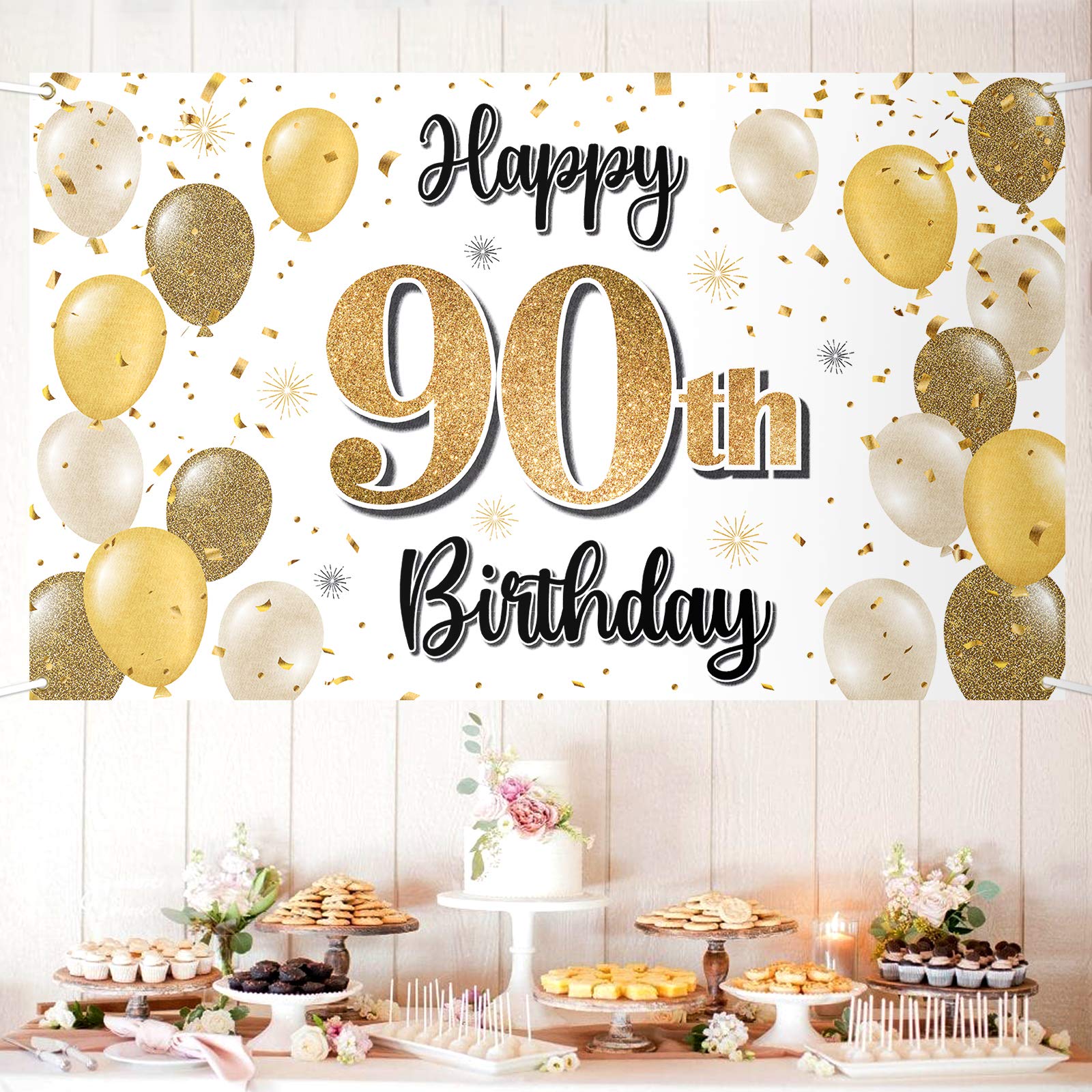 LASKYER Happy 90th Birthday Backdrop Banner