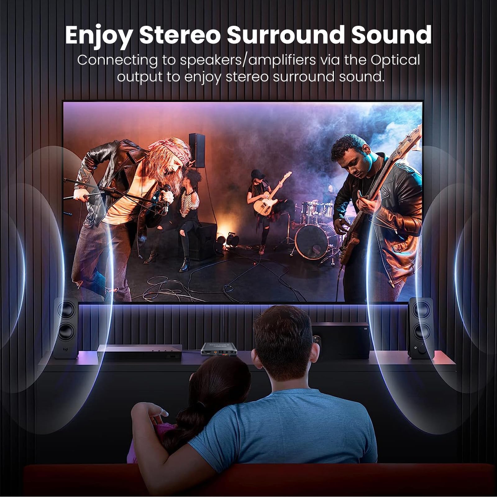 Lecteur multimédia numérique 4K, lecteur vidéo TV MP4 pour clé USB/carte TF, mini lecteur multimédia HD avec HDMI/AV/optique, H.265/HEVC, lecture automatique en boucle (gris)