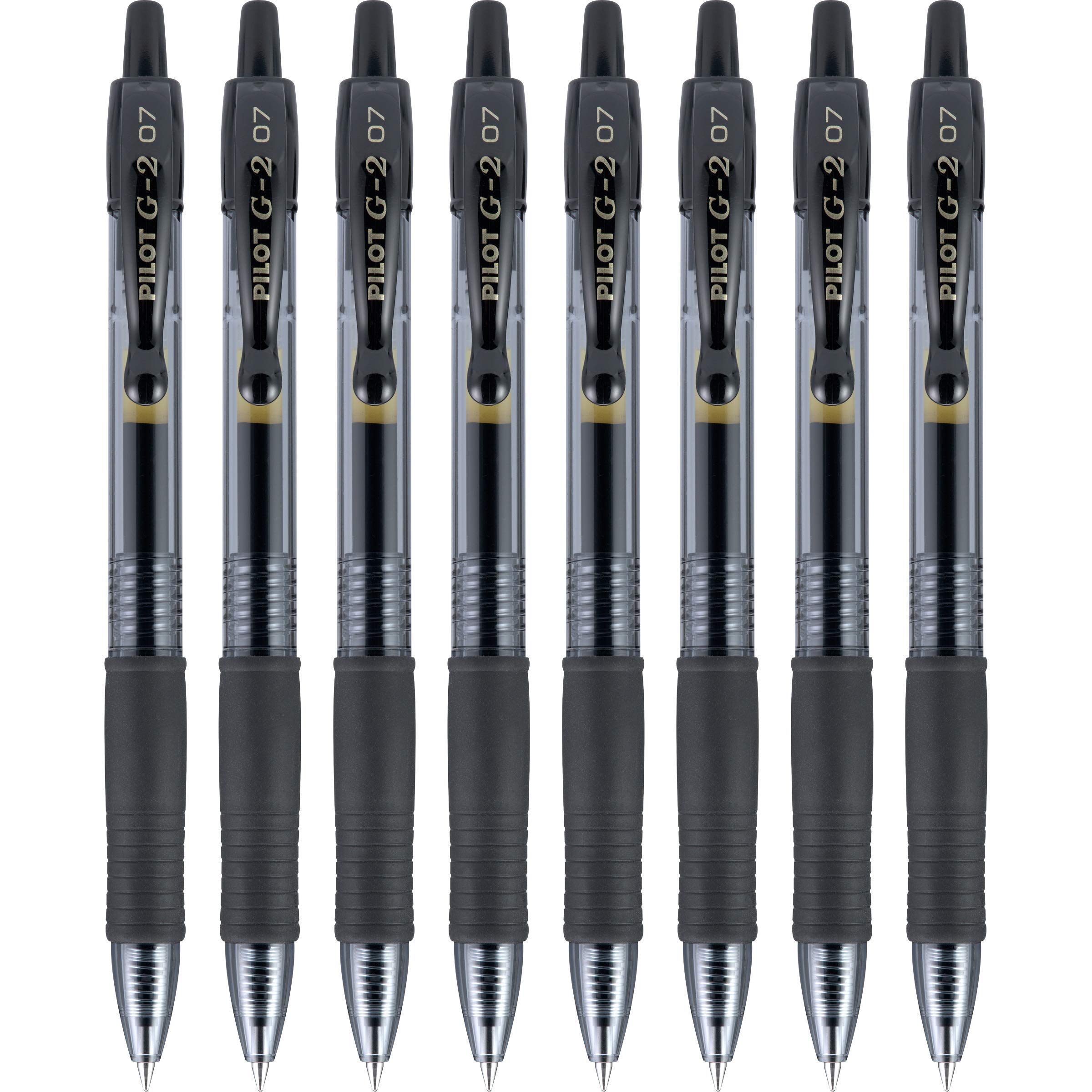 PILOT G2 Premium - Bolígrafos de gel de bola rodante, recargables y retráctiles, punta fina, color negro, paquete de 8 unidades (15298)