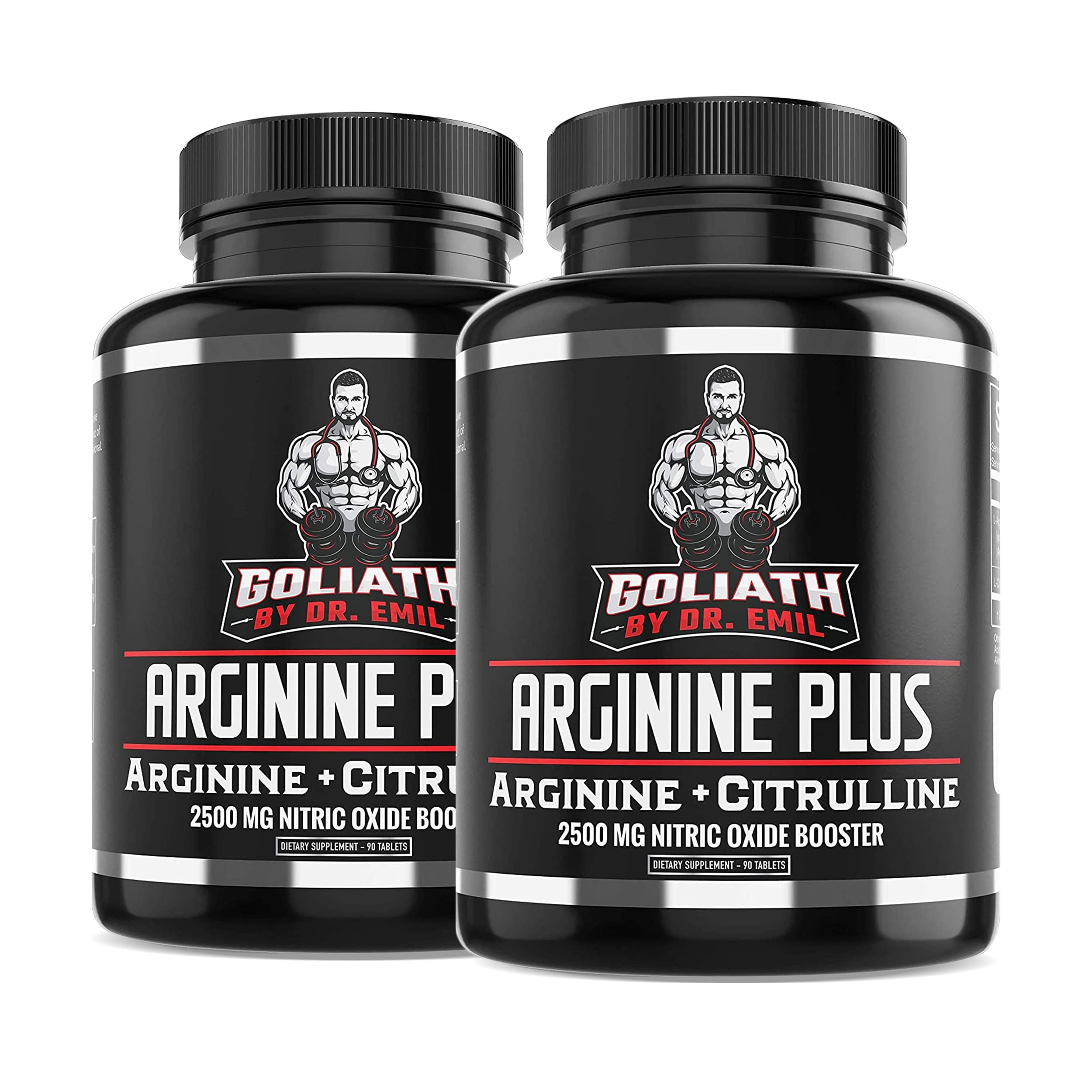 Dr. Emil's ARGININE Plus - L Arginine + L Citrulline - 2500 MG High Dose NO Booster Tablets - Nitric Oxide Supplement for Vascularity and Heart Health (Arginine AAKG and Citrulline Malate 2:1)