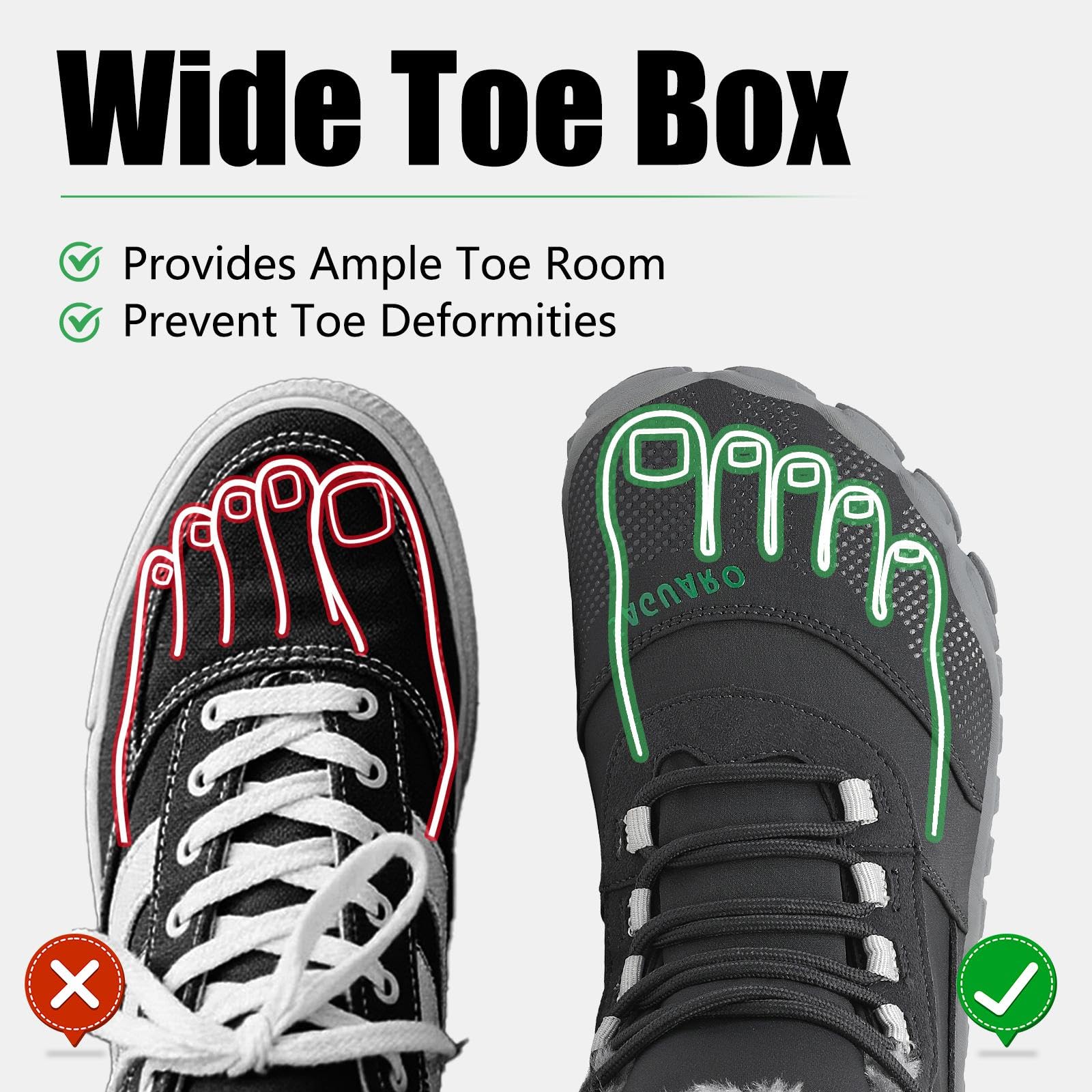 SAGUARO Barefoot Stivali Invernali Impermeabile Uomo Caldo Scarpe Inverno Donna Trekking Sneaker Outdoor Impermeabile